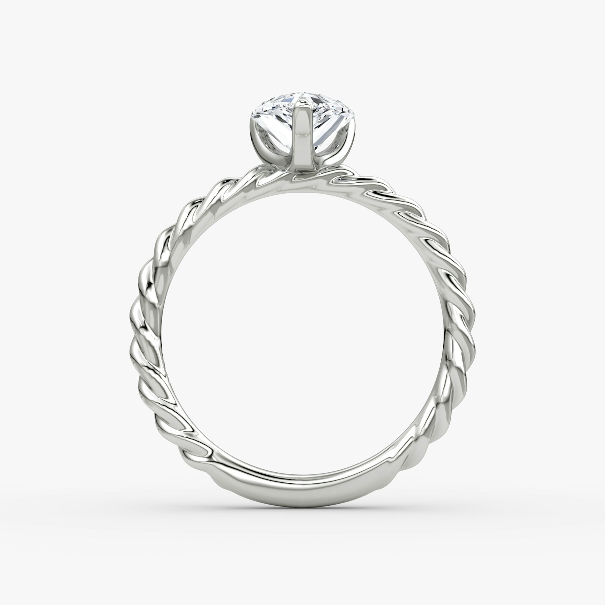 The Classic Rope | Pear | 18k | White Gold | bandAccent: Plain | diamondOrientation: vertical | caratWeight: other