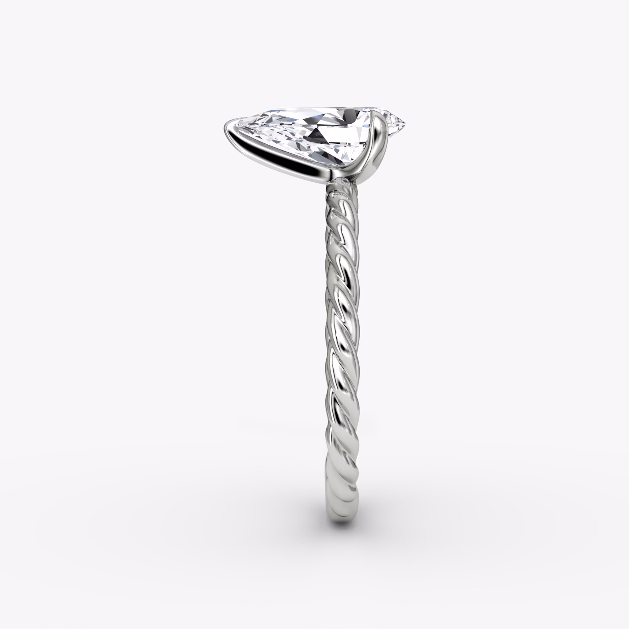 The Classic Rope | Pear | 18k | White Gold | bandAccent: Plain | diamondOrientation: vertical | caratWeight: other