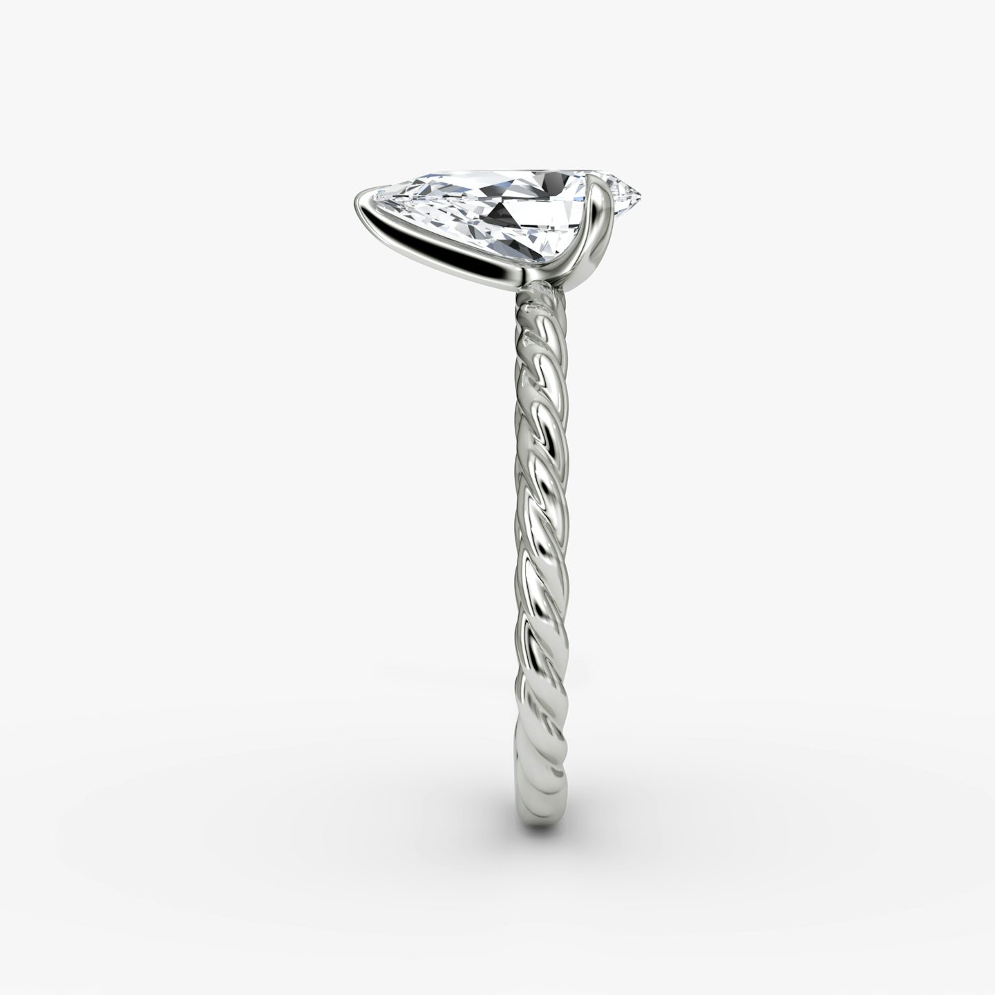 The Classic Rope | Pear | Platinum | bandAccent: Plain | diamondOrientation: vertical | caratWeight: other
