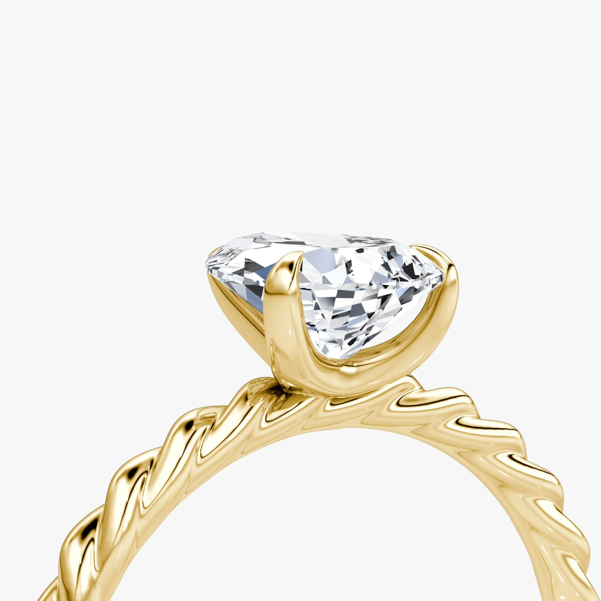 The Classic Rope | Pear | 18k | Yellow Gold | bandAccent: Plain | diamondOrientation: vertical | caratWeight: other