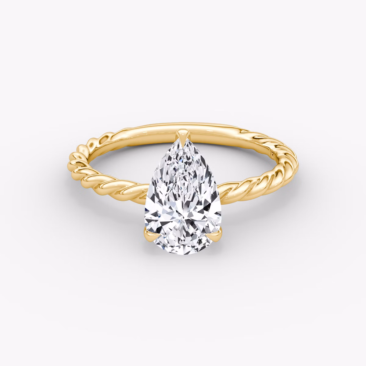 The Classic Rope | Pear | 18k | Yellow Gold | bandAccent: Plain | diamondOrientation: vertical | caratWeight: other