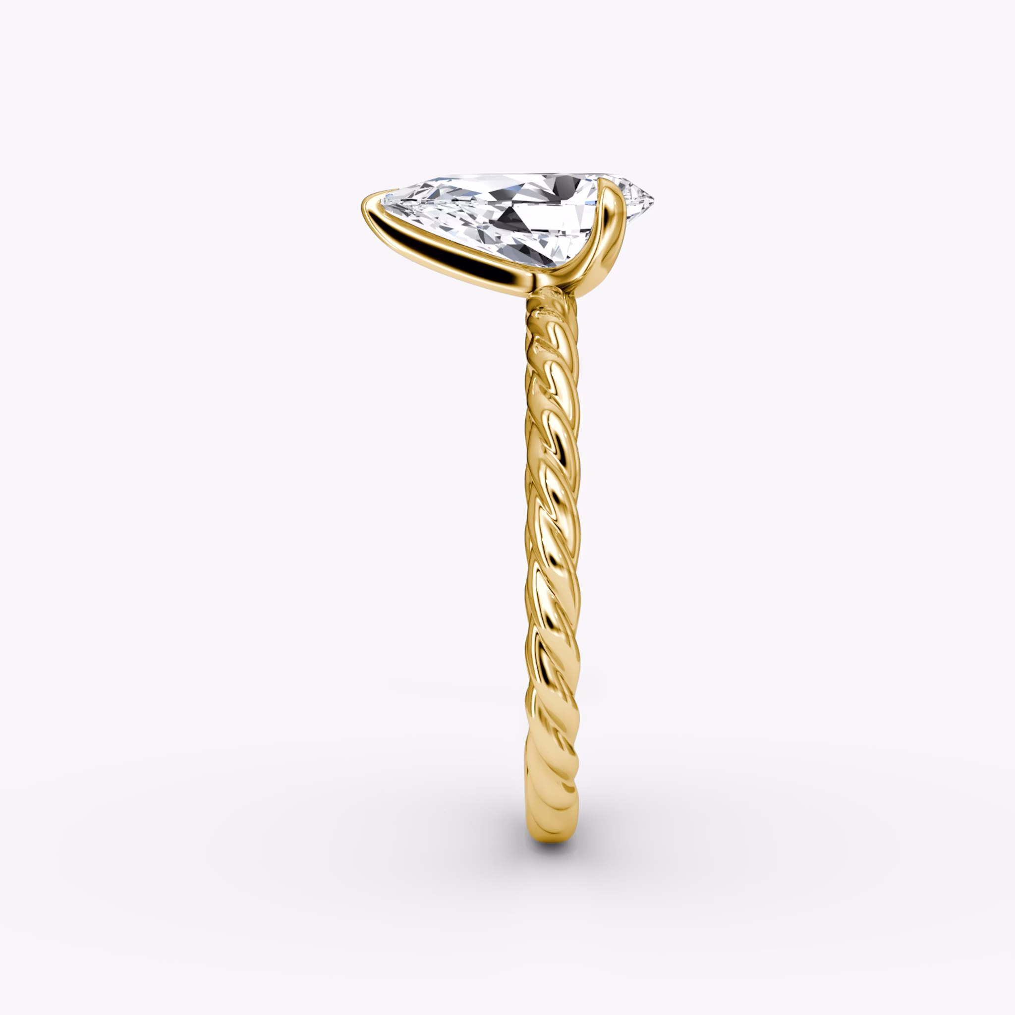 The Classic Rope | Pear | 18k | Yellow Gold | bandAccent: Plain | diamondOrientation: vertical | caratWeight: other