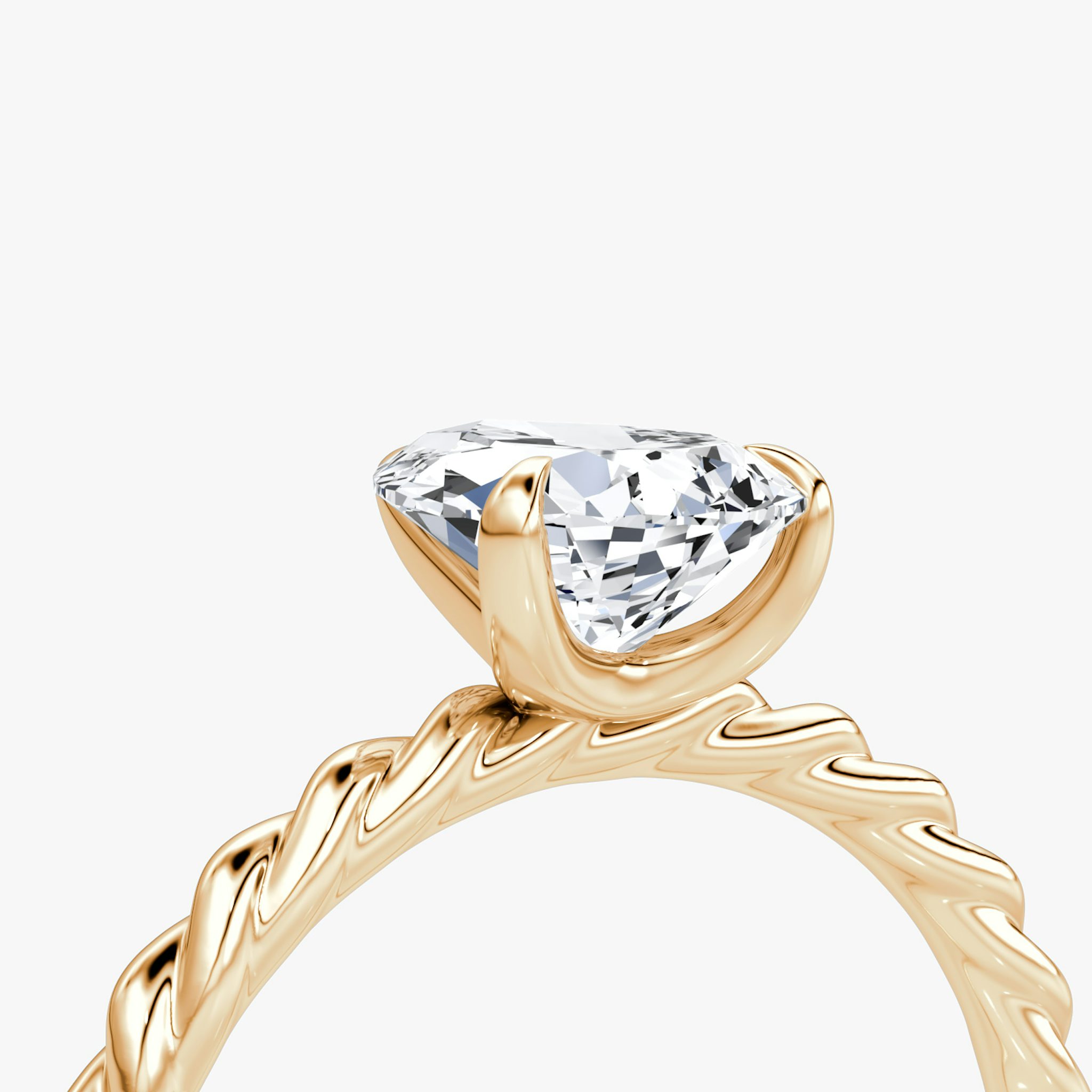 The Classic Rope | Pear | 14k | Rose Gold | bandAccent: Plain | diamondOrientation: vertical | caratWeight: other