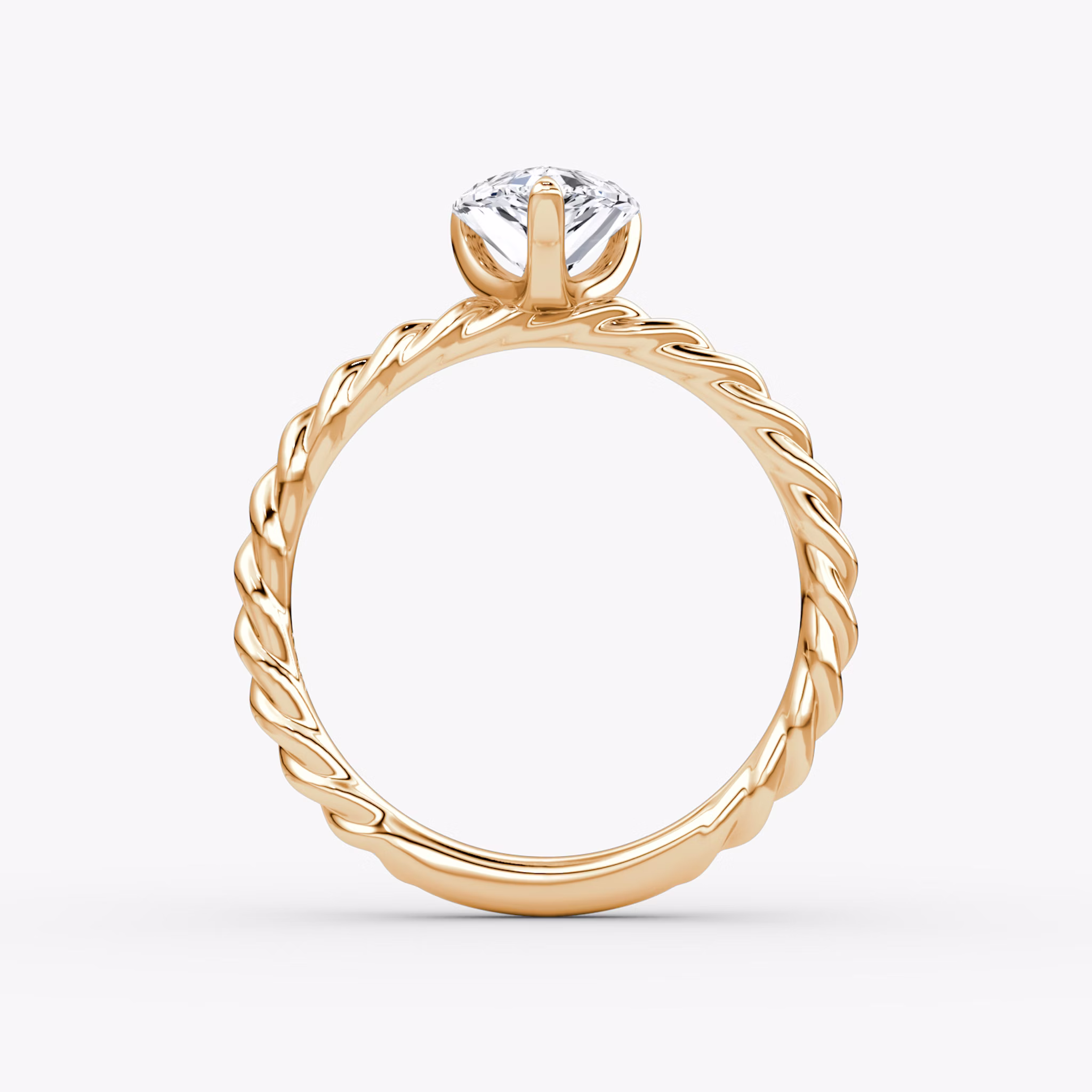 The Classic Rope | Pear | 14k | Rose Gold | bandAccent: Plain | diamondOrientation: vertical | caratWeight: other