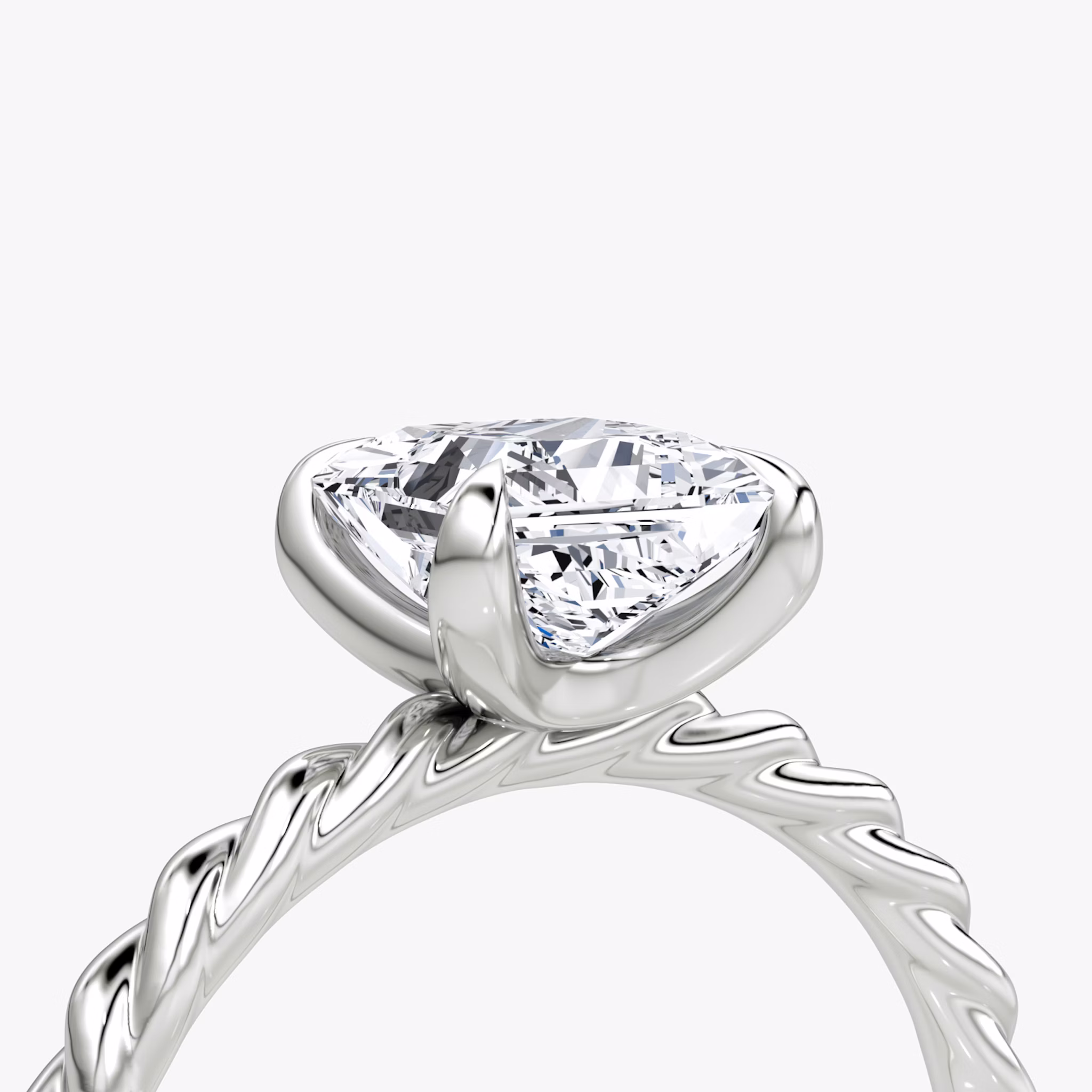 The Classic Rope | Princess | 18k | White Gold | bandAccent: Plain | diamondOrientation: vertical | caratWeight: other