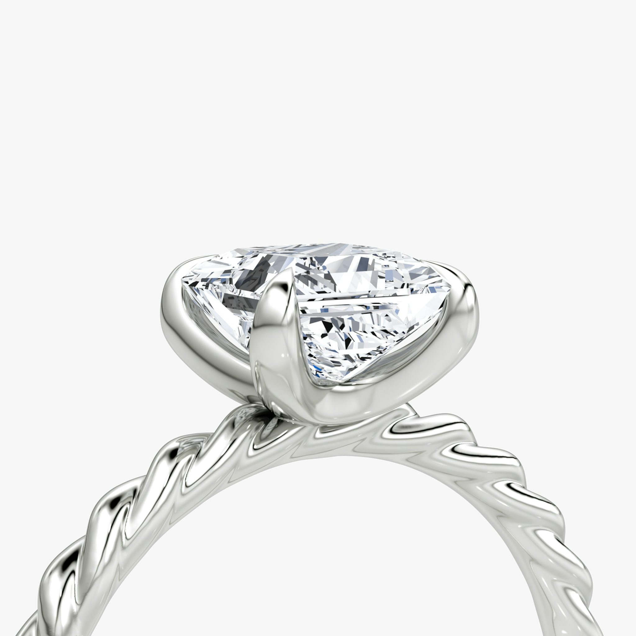 The Classic Rope | Princess | 18k | White Gold | bandAccent: Plain | diamondOrientation: vertical | caratWeight: other