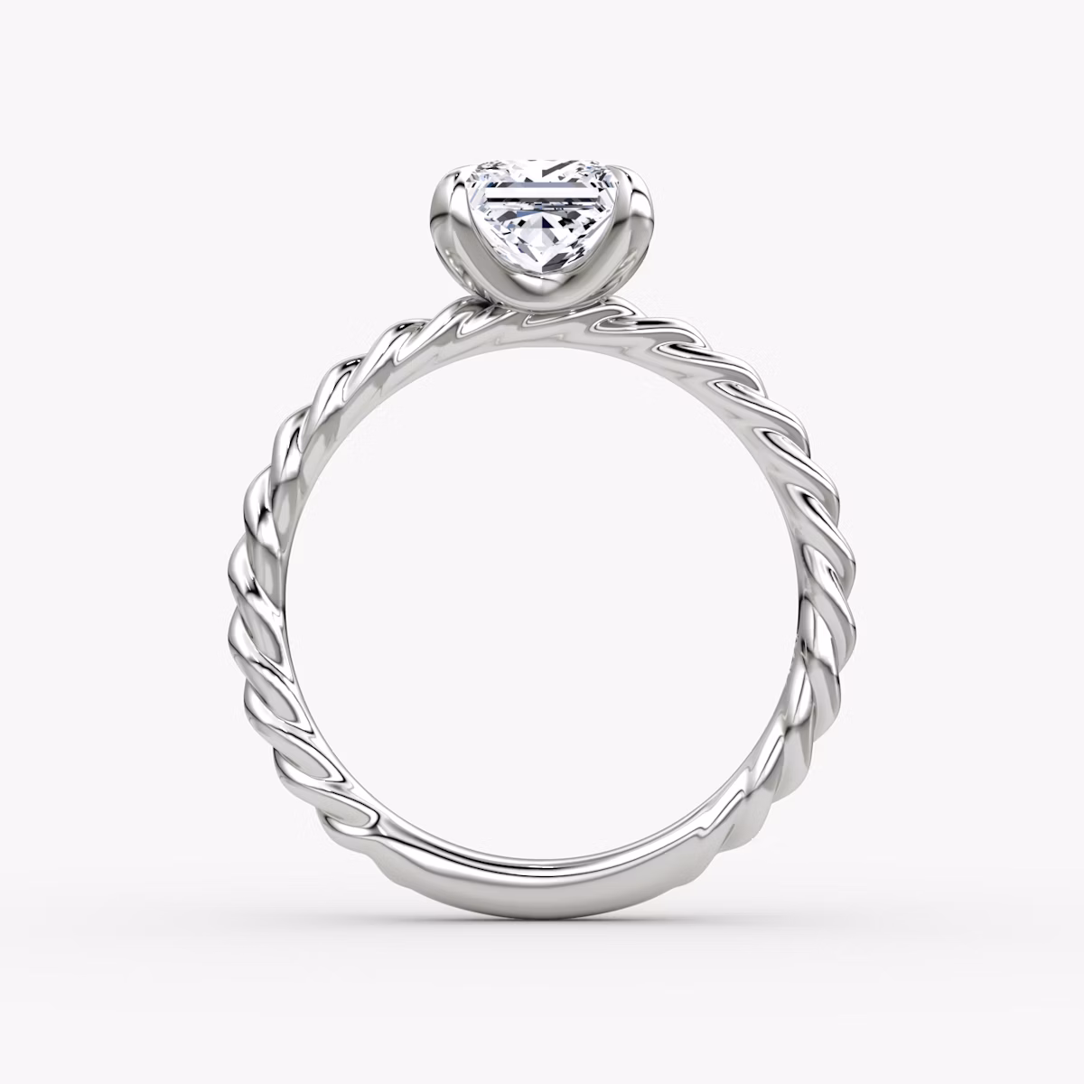 The Classic Rope | Princess | 18k | White Gold | bandAccent: Plain | diamondOrientation: vertical | caratWeight: other