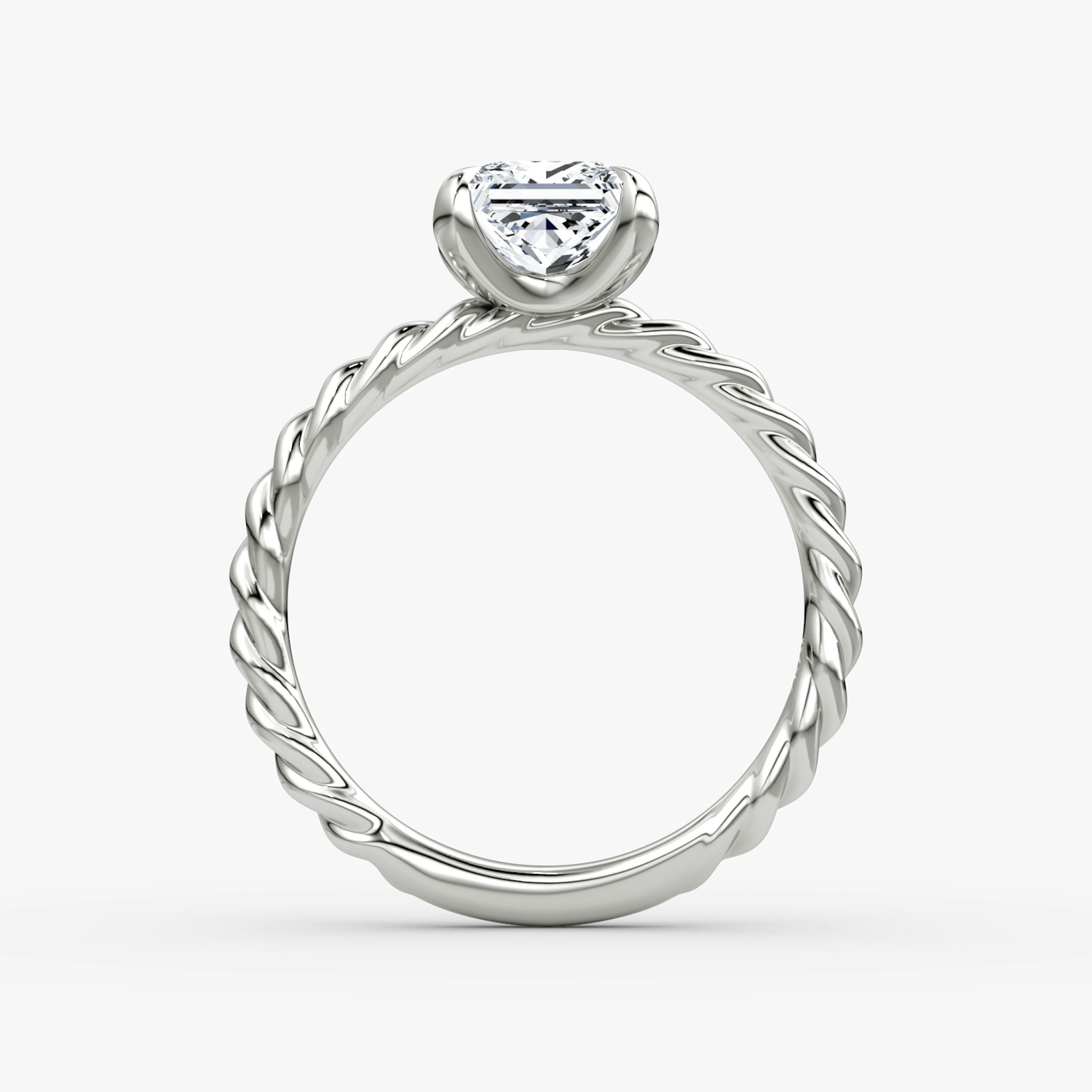 The Classic Rope | Princess | 18k | White Gold | bandAccent: Plain | diamondOrientation: vertical | caratWeight: other
