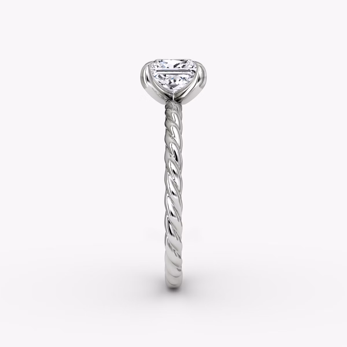 The Classic Rope | Princess | 18k | White Gold | bandAccent: Plain | diamondOrientation: vertical | caratWeight: other