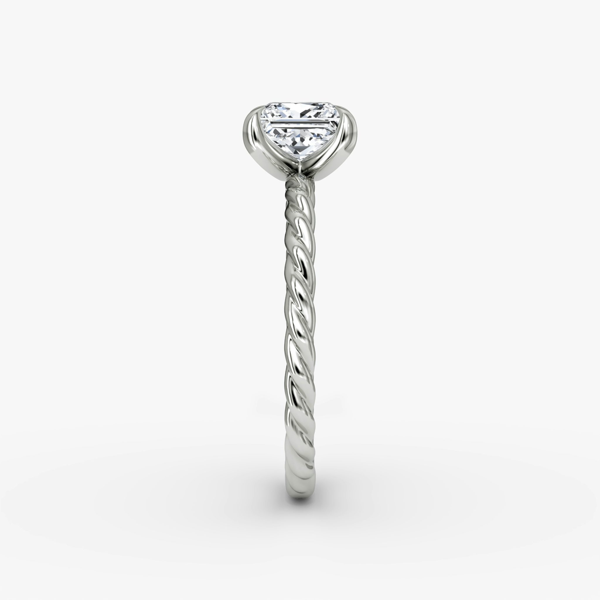 The Classic Rope | Princess | 18k | White Gold | bandAccent: Plain | diamondOrientation: vertical | caratWeight: other