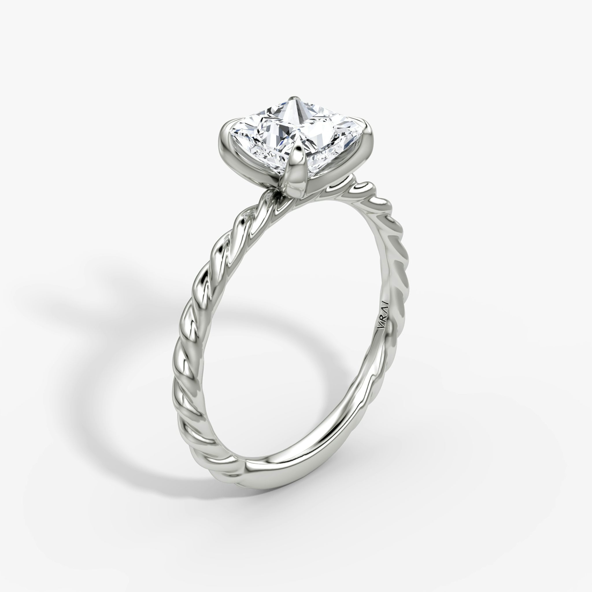 The Classic Rope | Princess | 18k | White Gold | bandAccent: Plain | diamondOrientation: vertical | caratWeight: other