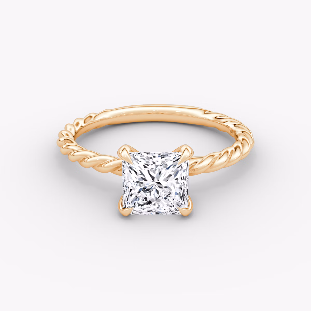 The Classic Rope | Princess | 14k | Rose Gold | bandAccent: Plain | diamondOrientation: vertical | caratWeight: other