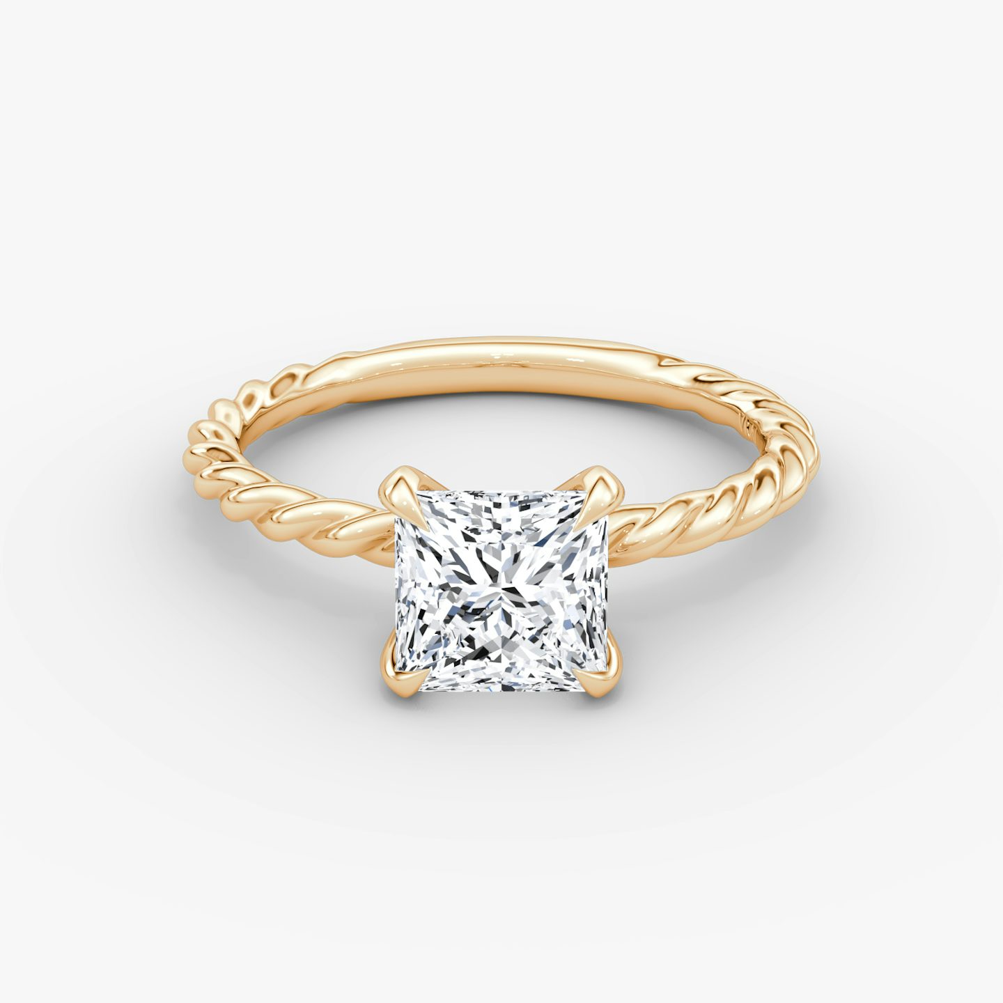 The Classic Rope | Princess | 14k | Rose Gold | bandAccent: Plain | diamondOrientation: vertical | caratWeight: other