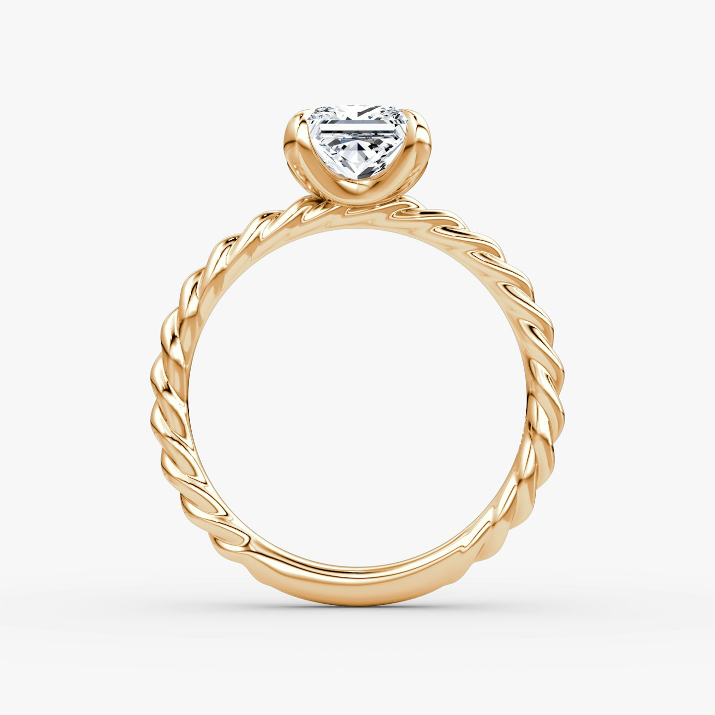 The Classic Rope | Princess | 14k | Rose Gold | bandAccent: Plain | diamondOrientation: vertical | caratWeight: other