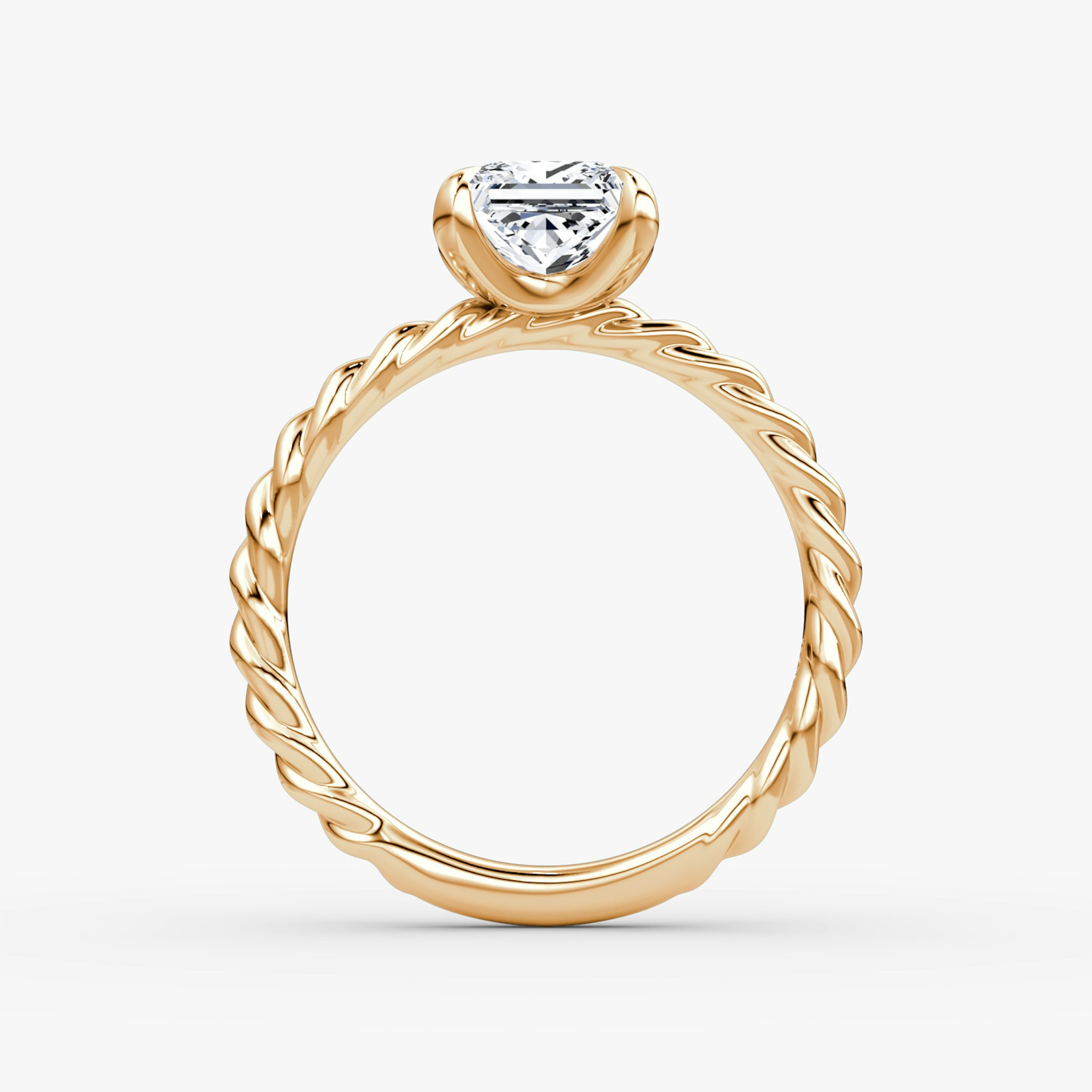 The Classic Rope | Princess | 14k | Rose Gold | bandAccent: Plain | diamondOrientation: vertical | caratWeight: other