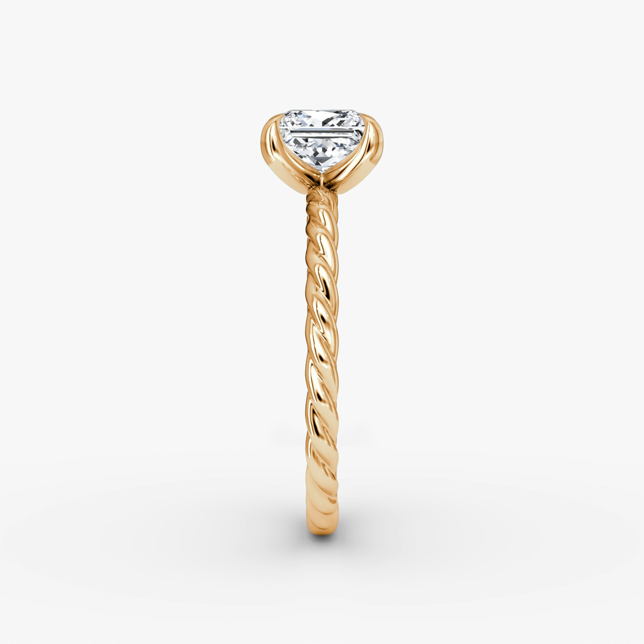 The Classic Rope | Princess | 14k | Rose Gold | bandAccent: Plain | diamondOrientation: vertical | caratWeight: other