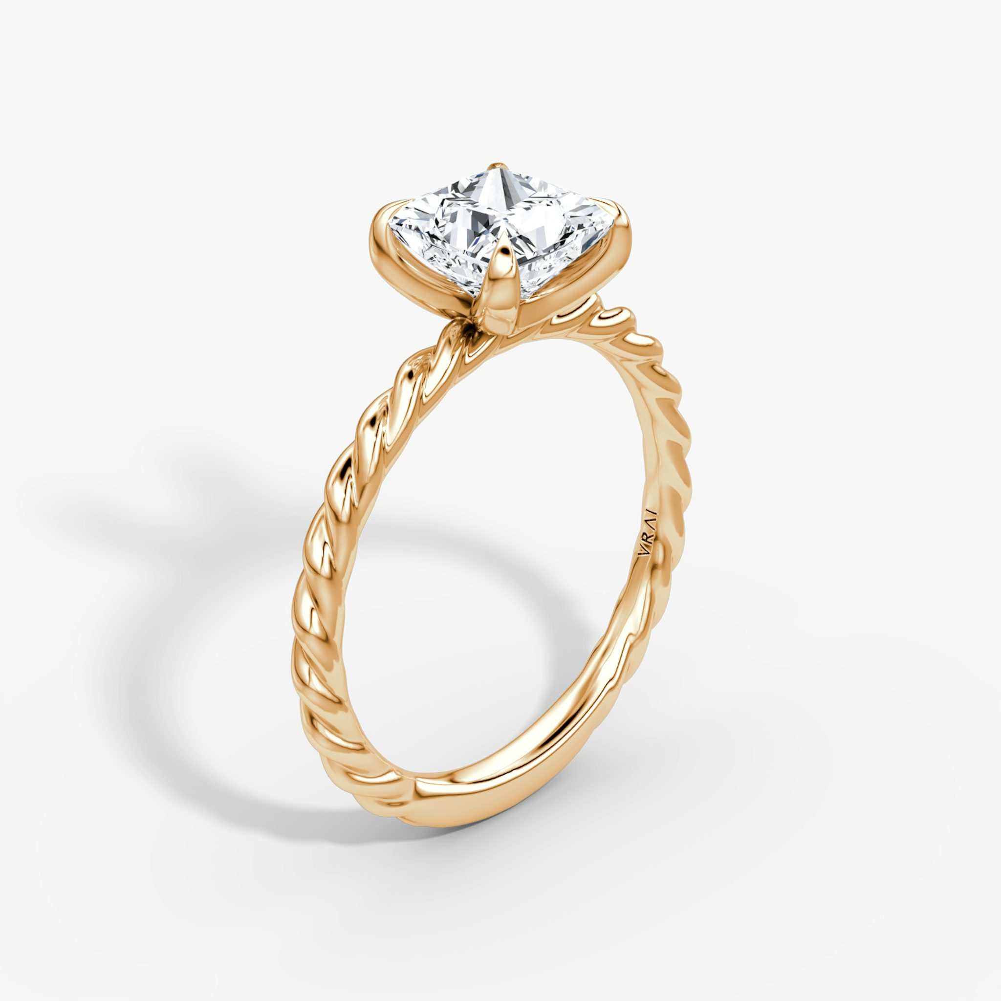 The Classic Rope | Princess | 14k | Rose Gold | bandAccent: Plain | diamondOrientation: vertical | caratWeight: other