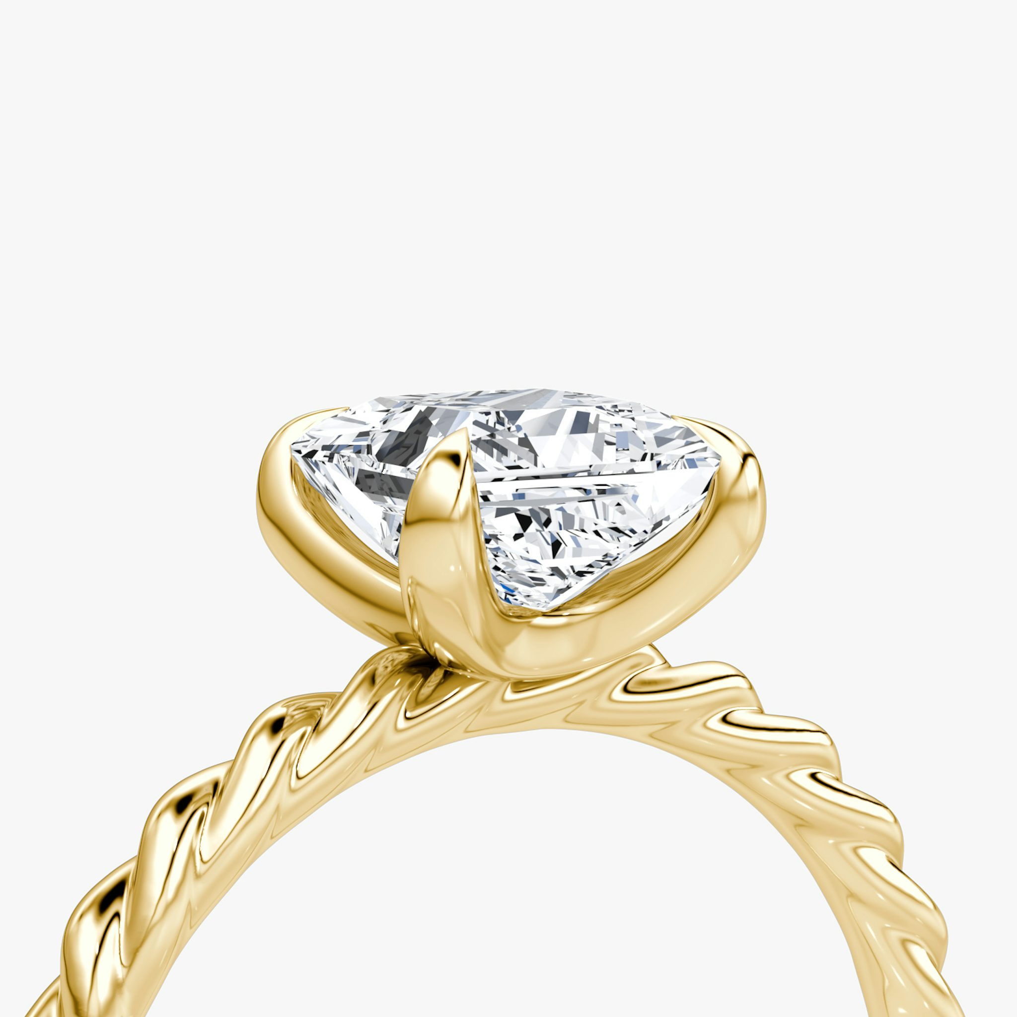 The Classic Rope | Princess | 18k | Yellow Gold | bandAccent: Plain | diamondOrientation: vertical | caratWeight: other