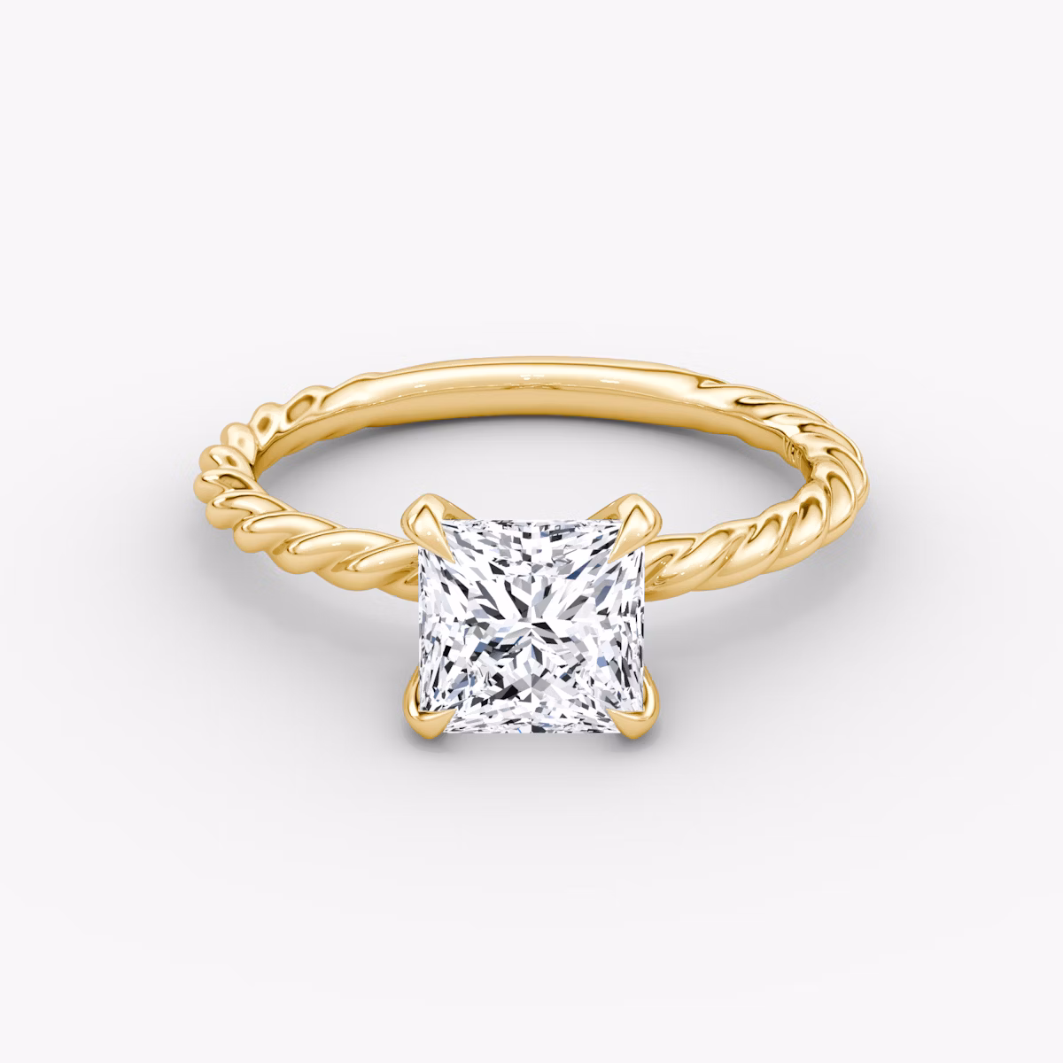 The Classic Rope | Princess | 18k | Yellow Gold | bandAccent: Plain | diamondOrientation: vertical | caratWeight: other