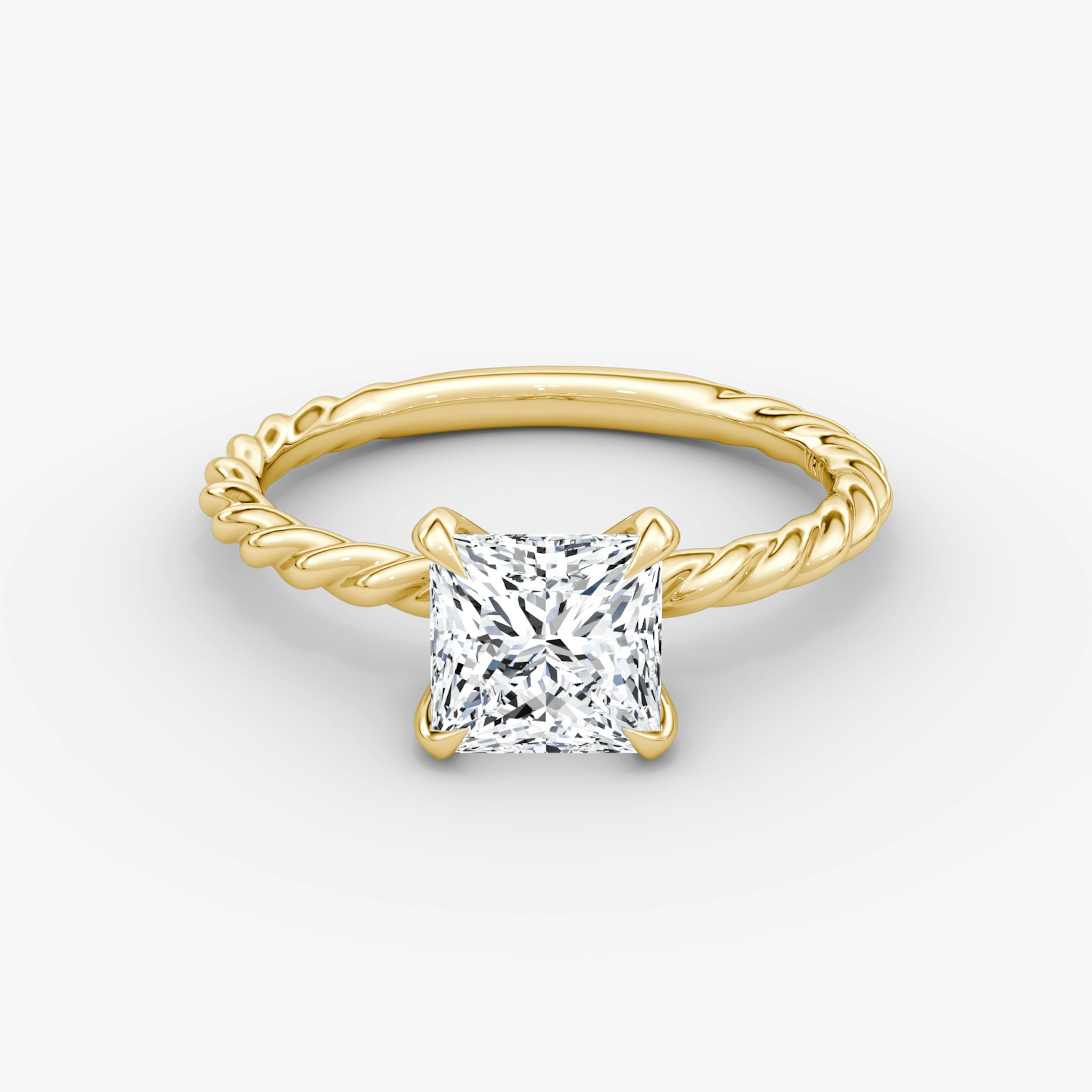 The Classic Rope | Princess | 18k | Yellow Gold | bandAccent: Plain | diamondOrientation: vertical | caratWeight: other