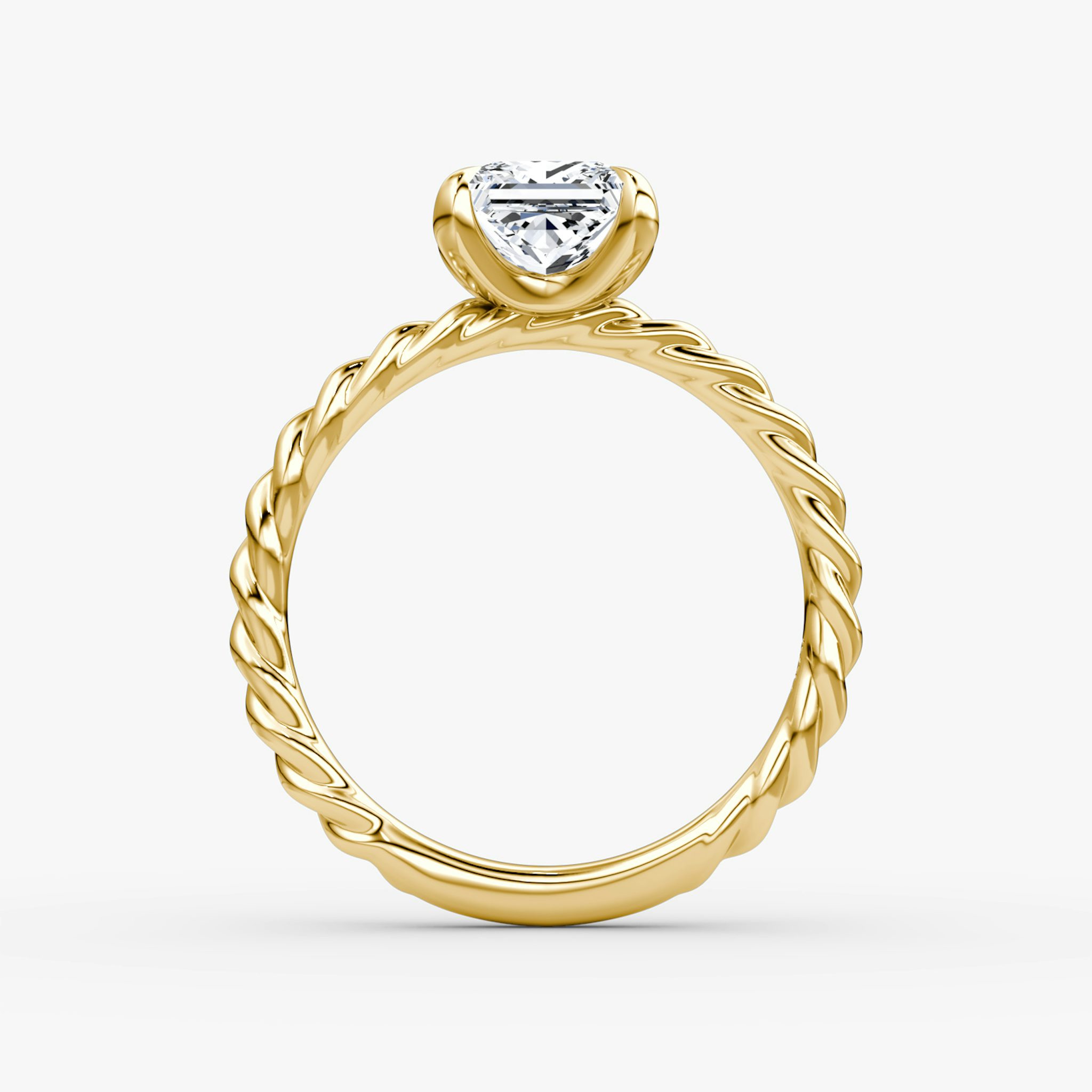 The Classic Rope | Princess | 18k | Yellow Gold | bandAccent: Plain | diamondOrientation: vertical | caratWeight: other