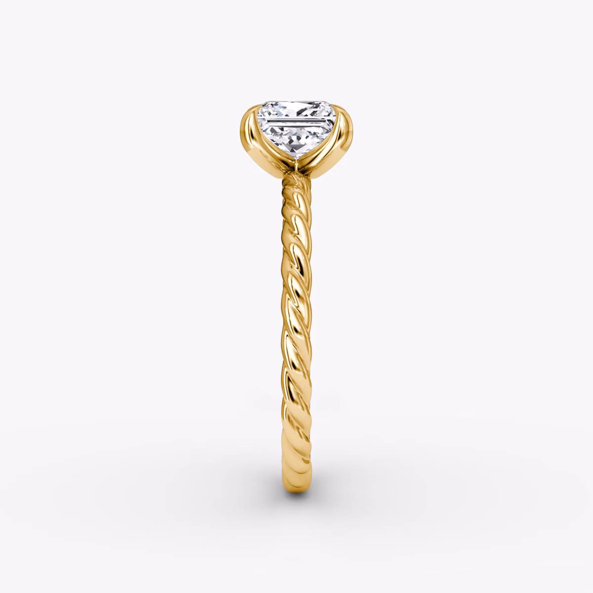 The Classic Rope | Princess | 18k | Yellow Gold | bandAccent: Plain | diamondOrientation: vertical | caratWeight: other