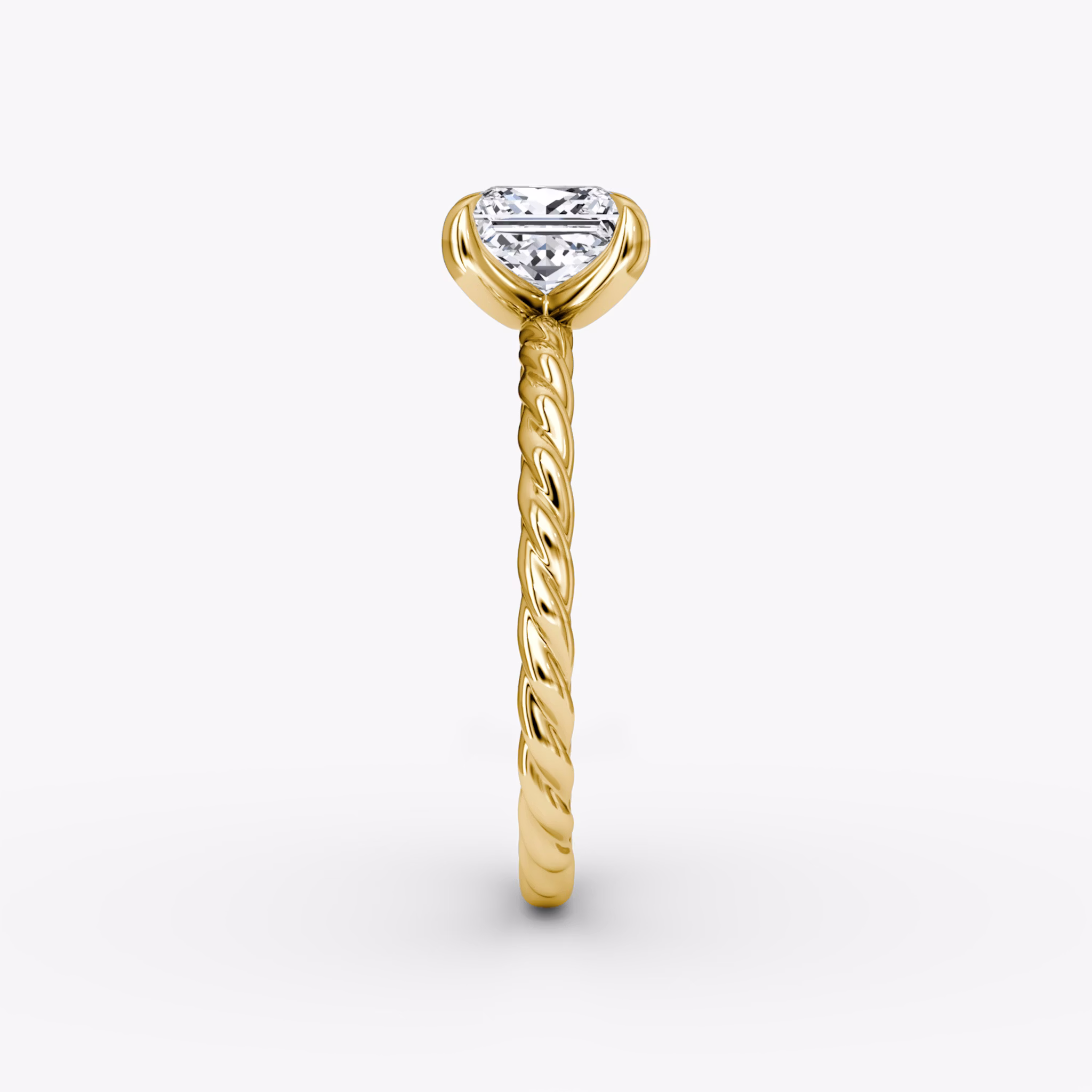 The Classic Rope | Princess | 18k | Yellow Gold | bandAccent: Plain | diamondOrientation: vertical | caratWeight: other