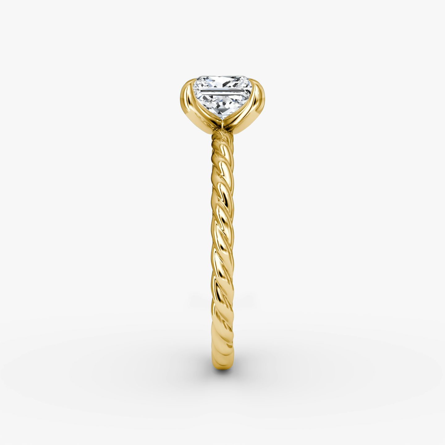 Anillo de compromiso Classic Rope | Princesa | 18k | Oro amarillo | bandAccent: Simple | diamondOrientation: vertical | caratWeight: other