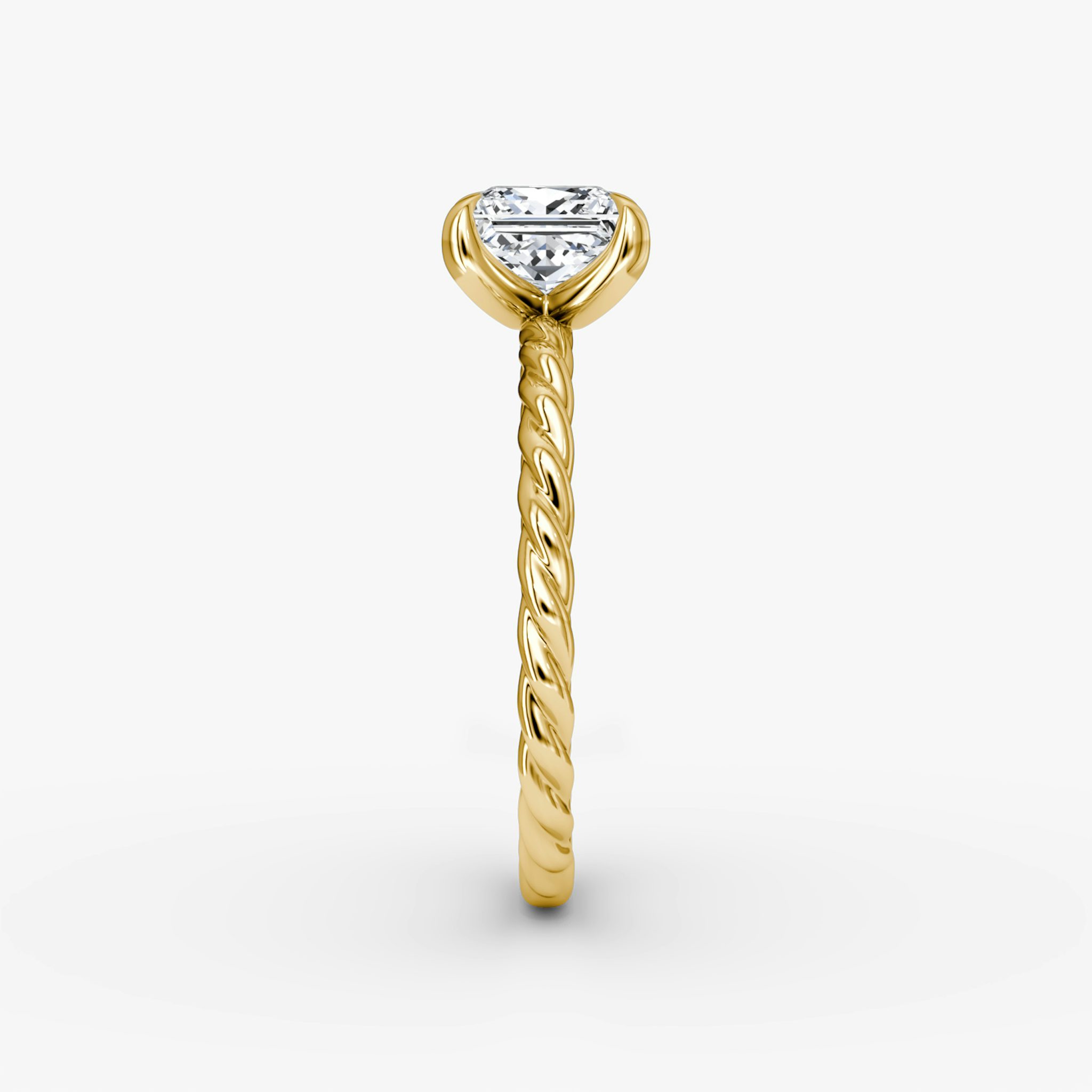 The Classic Rope | Princess | 18k | Yellow Gold | bandAccent: Plain | diamondOrientation: vertical | caratWeight: other