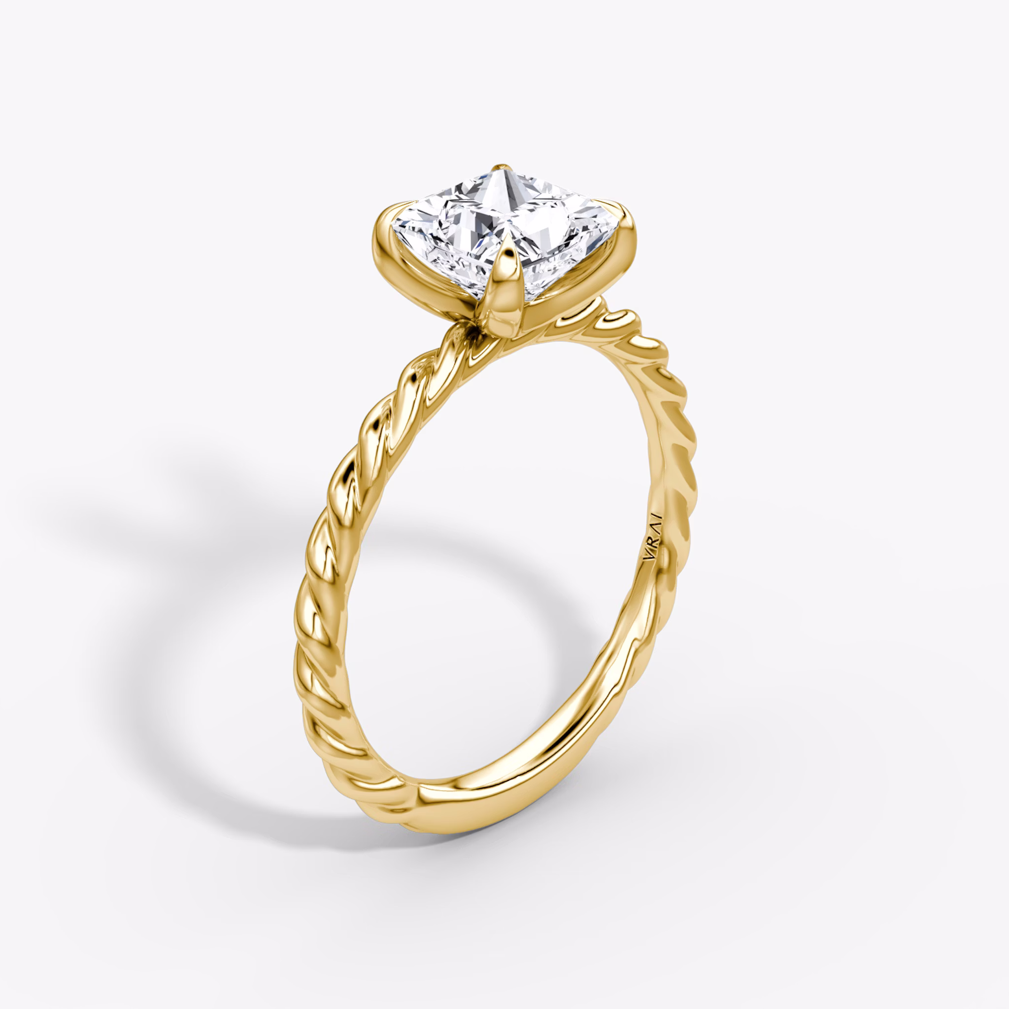 The Classic Rope | Princess | 18k | Yellow Gold | bandAccent: Plain | diamondOrientation: vertical | caratWeight: other