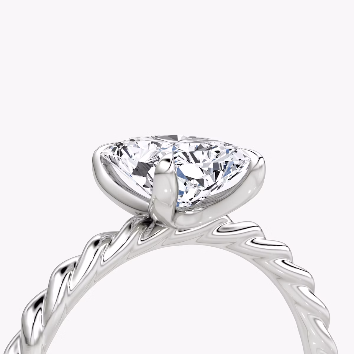 The Classic Rope | Radiant | Platinum | bandAccent: Plain | diamondOrientation: vertical | caratWeight: other