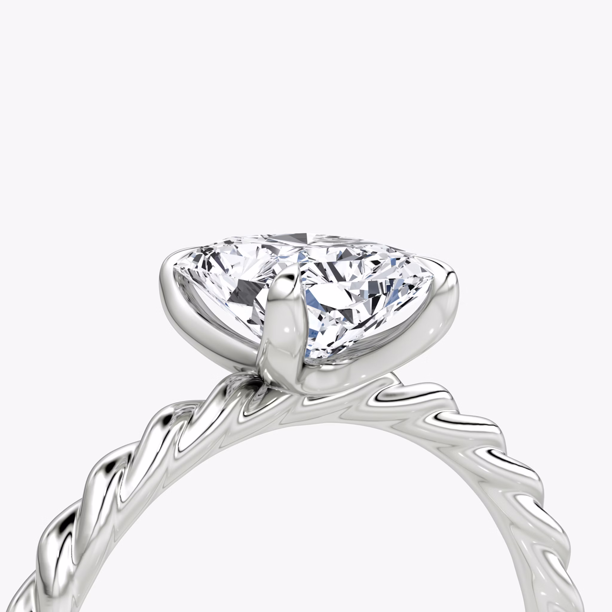 The Classic Rope | Radiant | 18k | White Gold | bandAccent: Plain | diamondOrientation: vertical | caratWeight: other