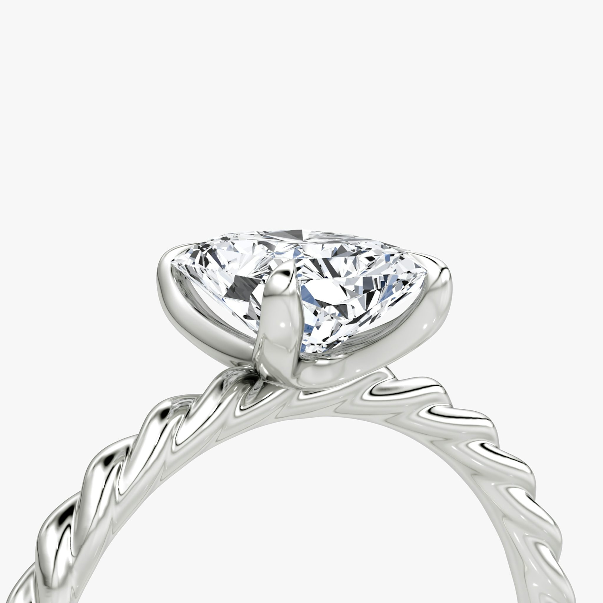 The Classic Rope | Radiant | 18k | White Gold | bandAccent: Plain | diamondOrientation: vertical | caratWeight: other
