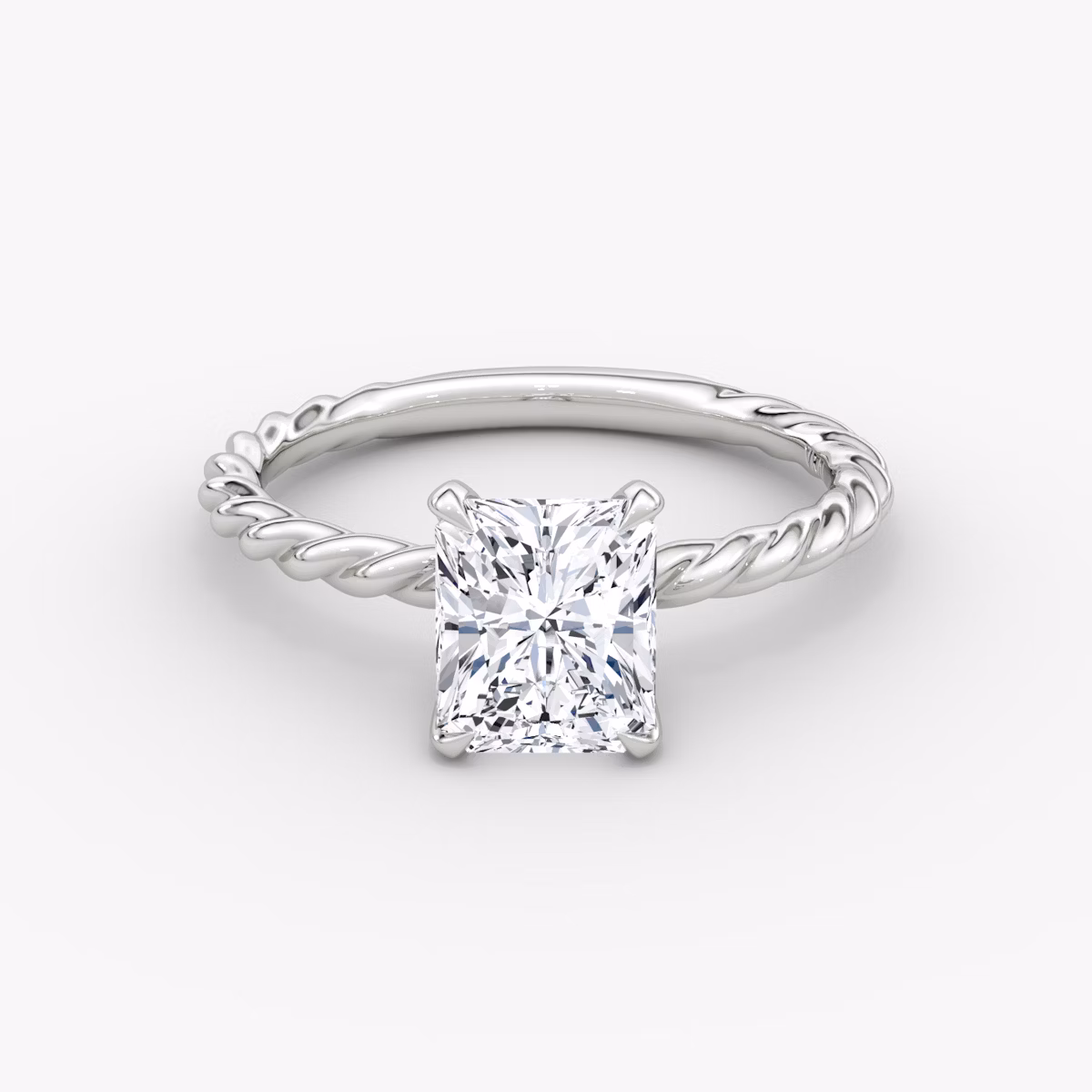 The Classic Rope | Radiant | Platinum | bandAccent: Plain | diamondOrientation: vertical | caratWeight: other