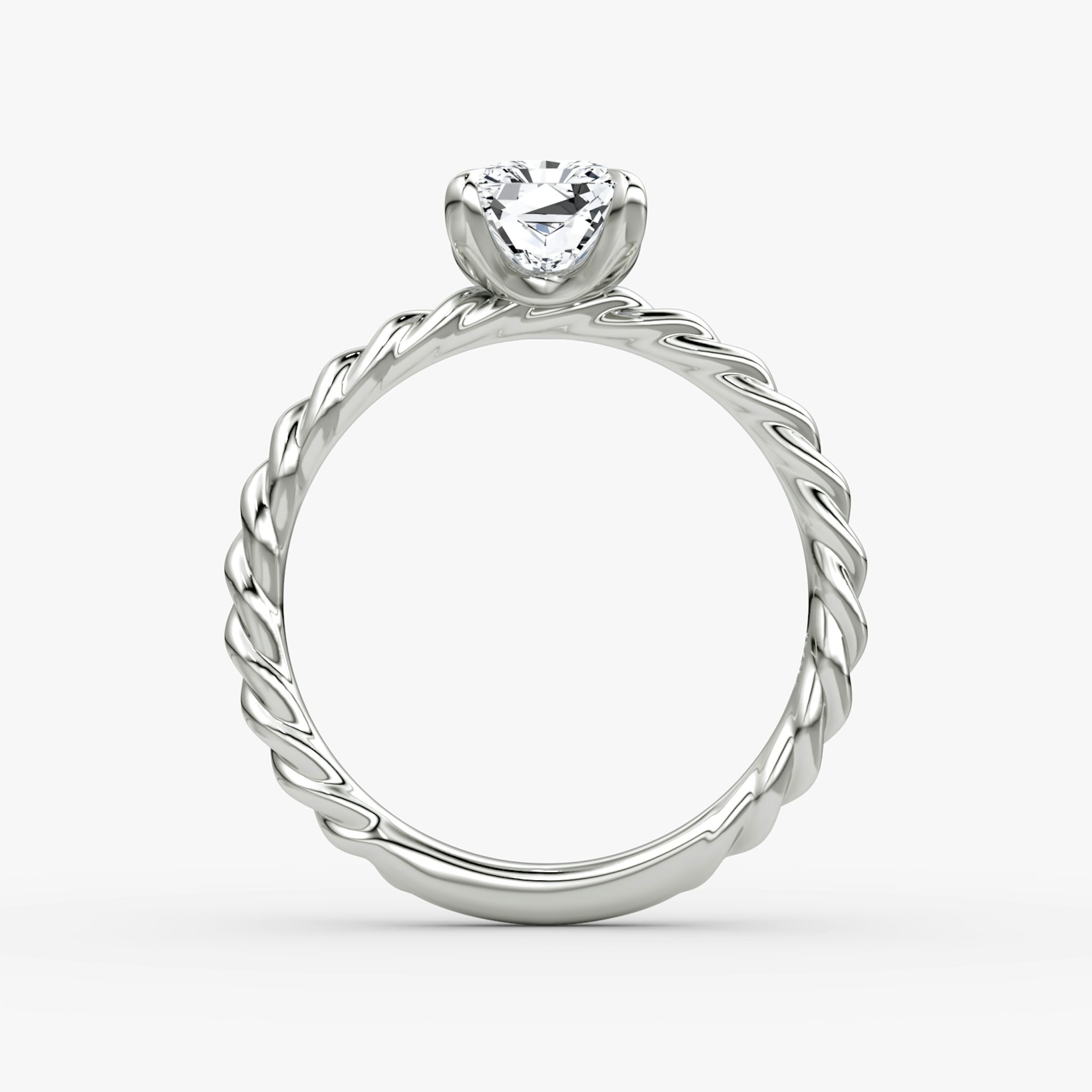 The Classic Rope | Radiant | 18k | White Gold | bandAccent: Plain | diamondOrientation: vertical | caratWeight: other