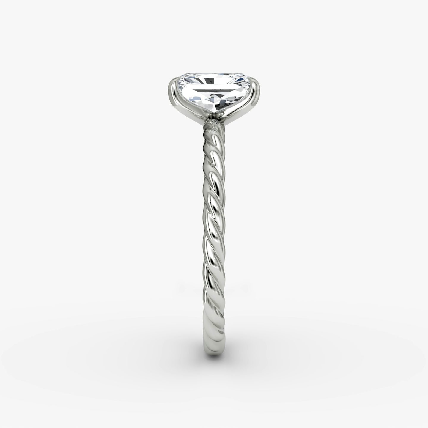 The Classic Rope | Radiant | Platinum | bandAccent: Plain | diamondOrientation: vertical | caratWeight: other