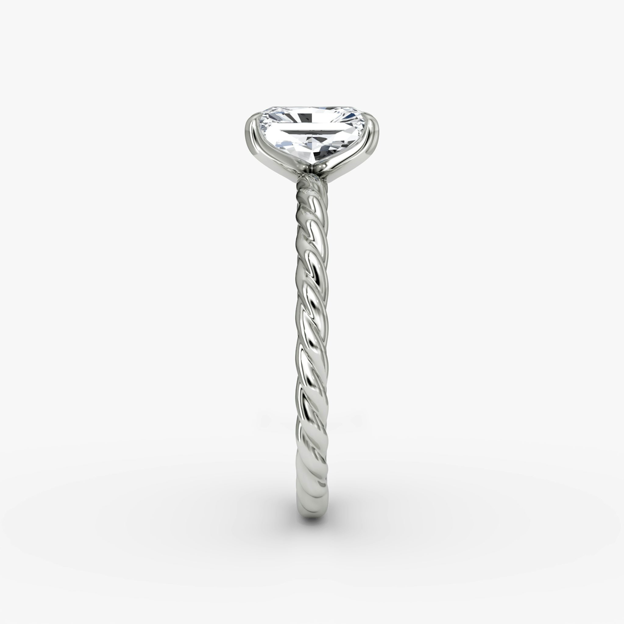 The Classic Rope | Radiant | 18k | White Gold | bandAccent: Plain | diamondOrientation: vertical | caratWeight: other