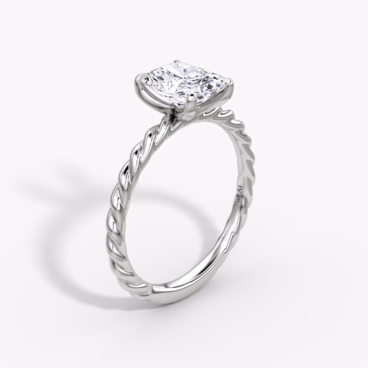 The Classic Rope | Radiant | Platinum | bandAccent: Plain | diamondOrientation: vertical | caratWeight: other