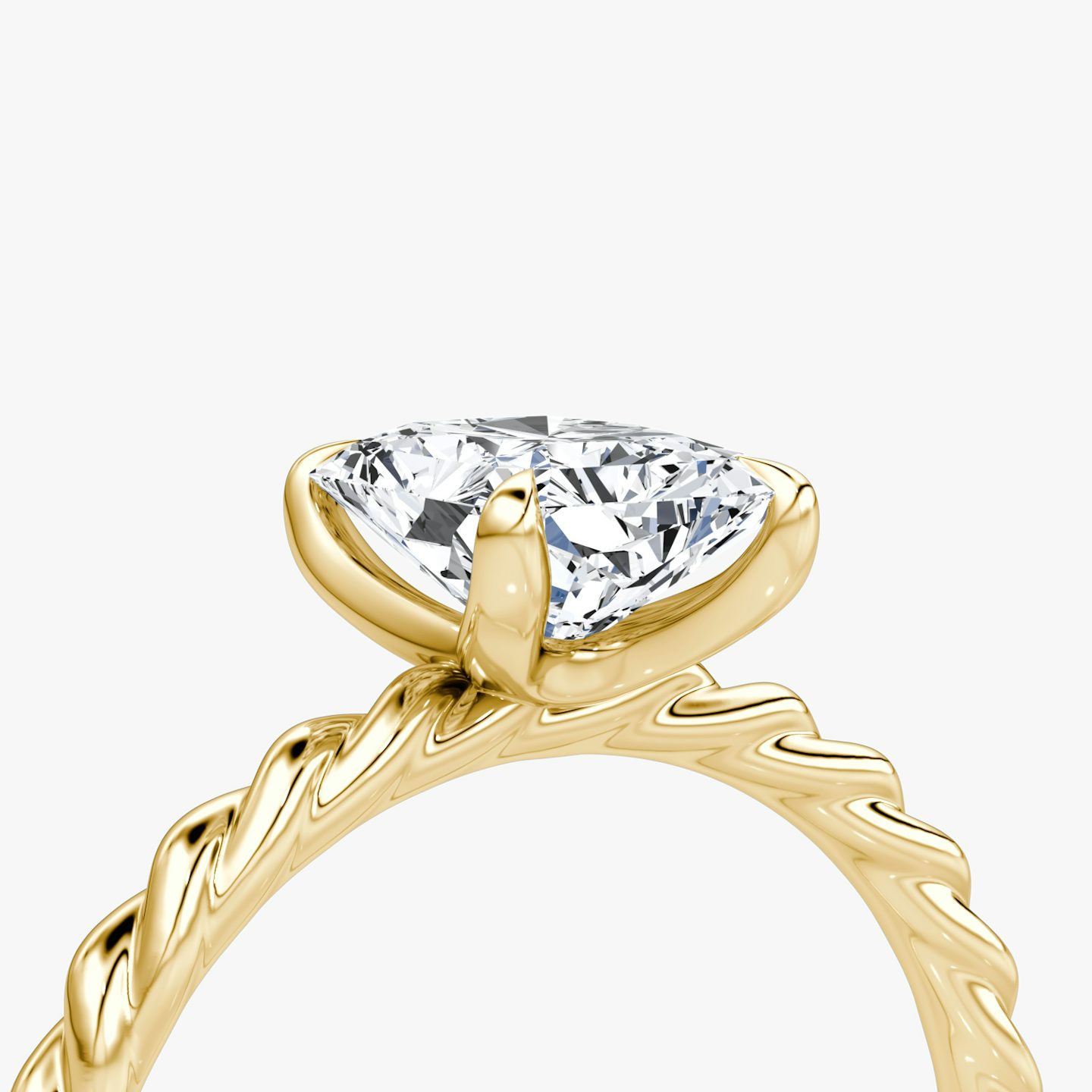 Bague de fiançailles Classic Rope Classic Rope | Radiant | 18k | Or jaune | bandAccent: Simple | diamondOrientation: vertical | caratWeight: other