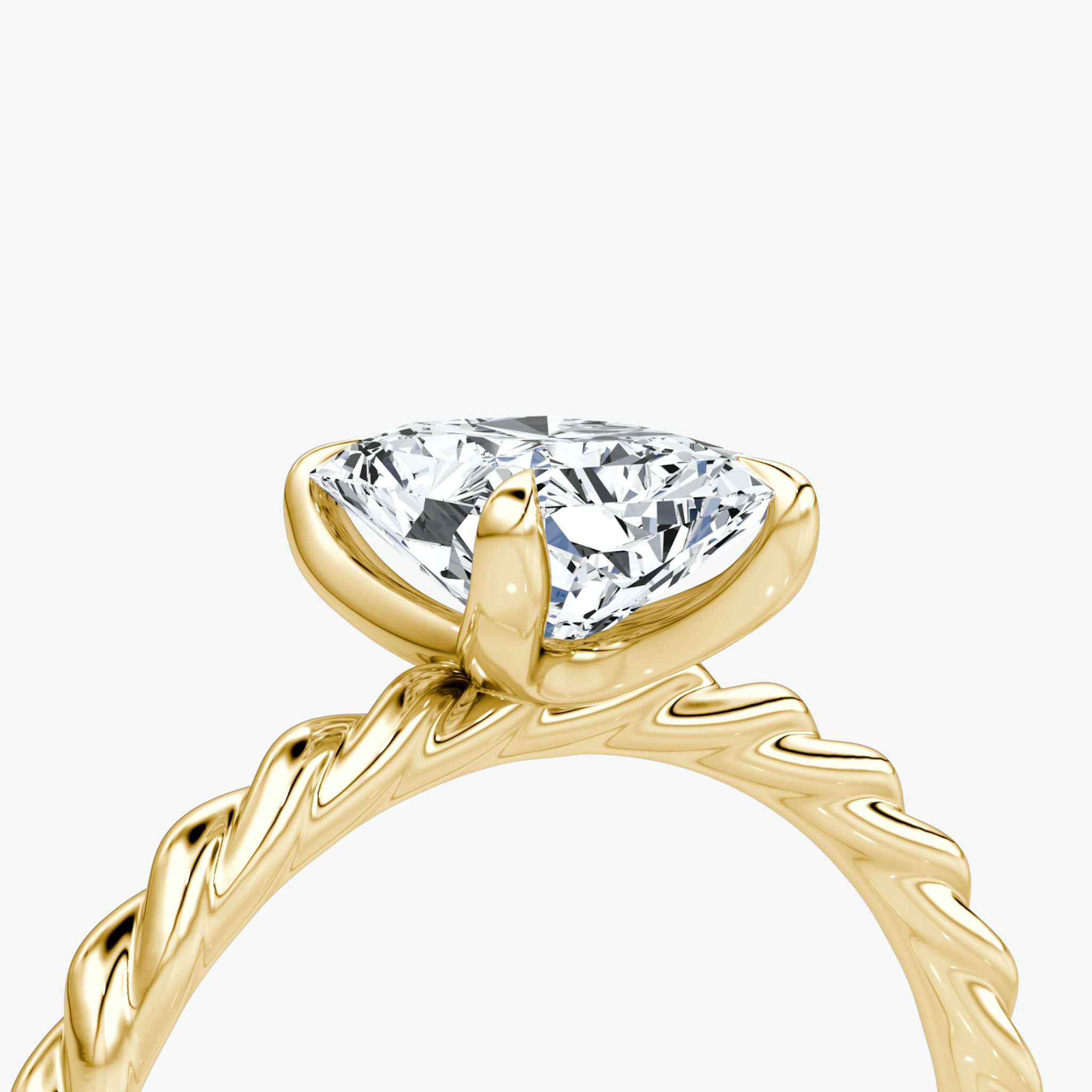 The Classic Rope | Radiant | 18k | Yellow Gold | bandAccent: Plain | diamondOrientation: vertical | caratWeight: other