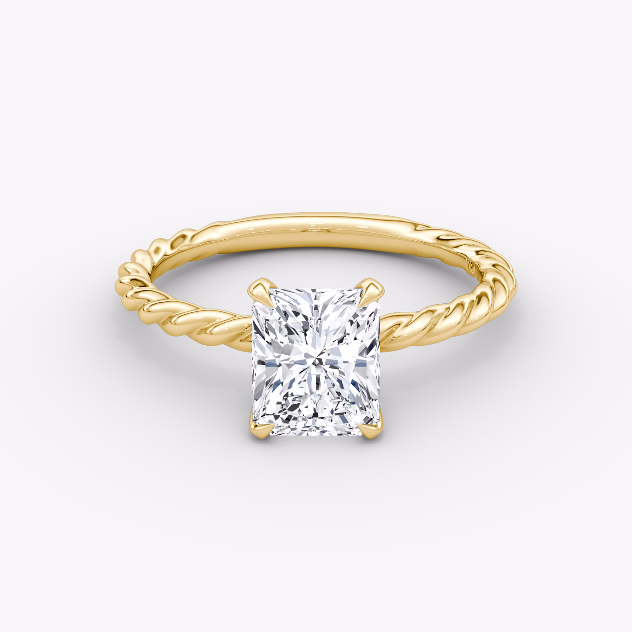 The Classic Rope | Radiant | 18k | Yellow Gold | bandAccent: Plain | diamondOrientation: vertical | caratWeight: other