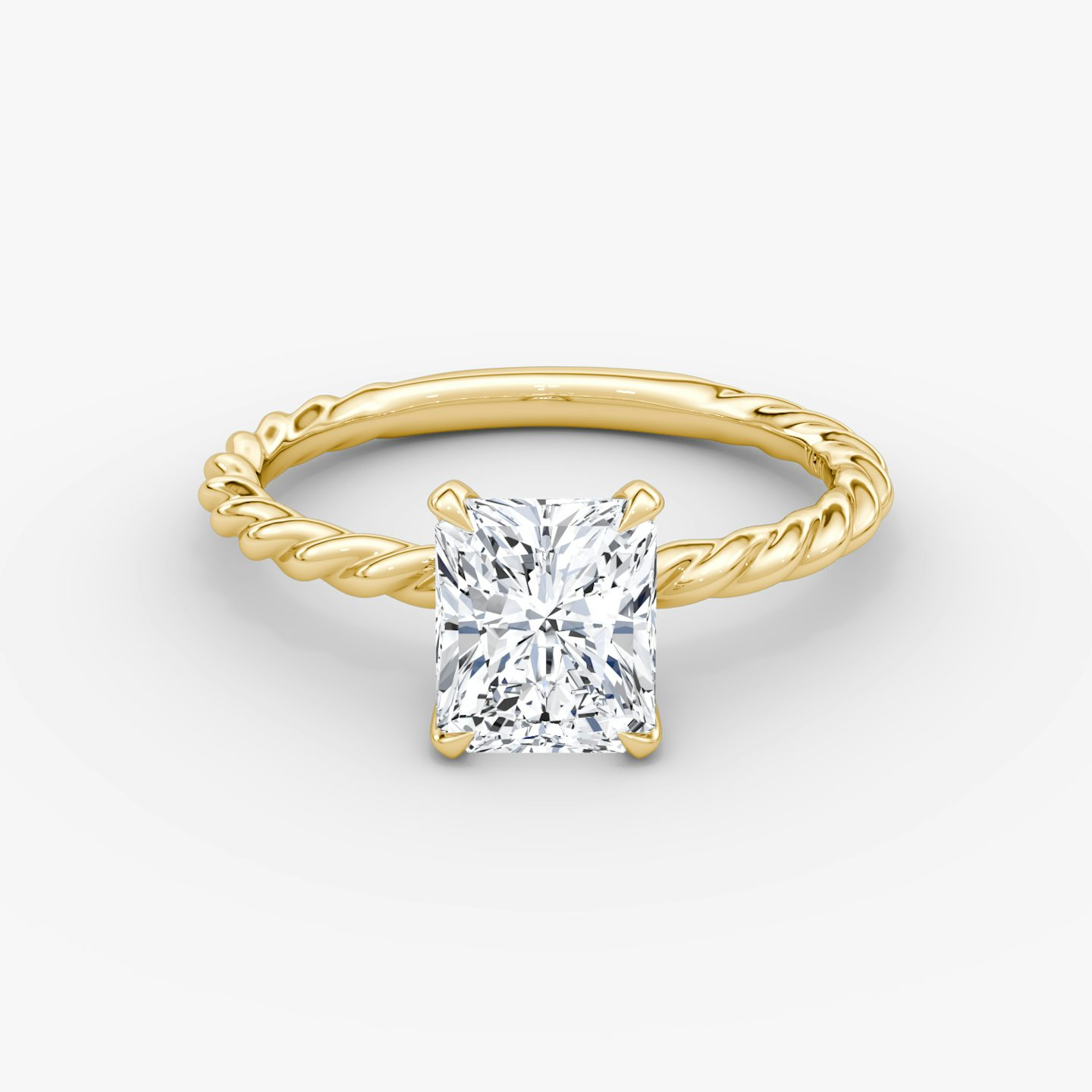 Bague de fiançailles Classic Rope Classic Rope | Radiant | 18k | Or jaune | bandAccent: Simple | diamondOrientation: vertical | caratWeight: other