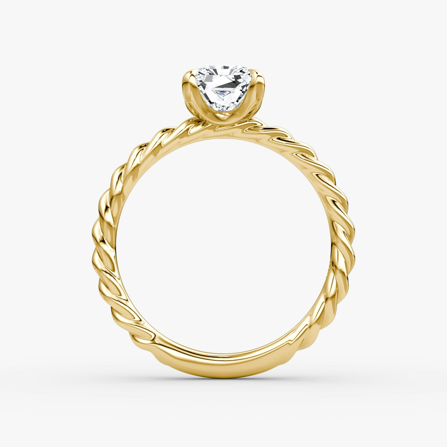 Bague de fiançailles Classic Rope Classic Rope | Radiant | 18k | Or jaune | bandAccent: Simple | diamondOrientation: vertical | caratWeight: other