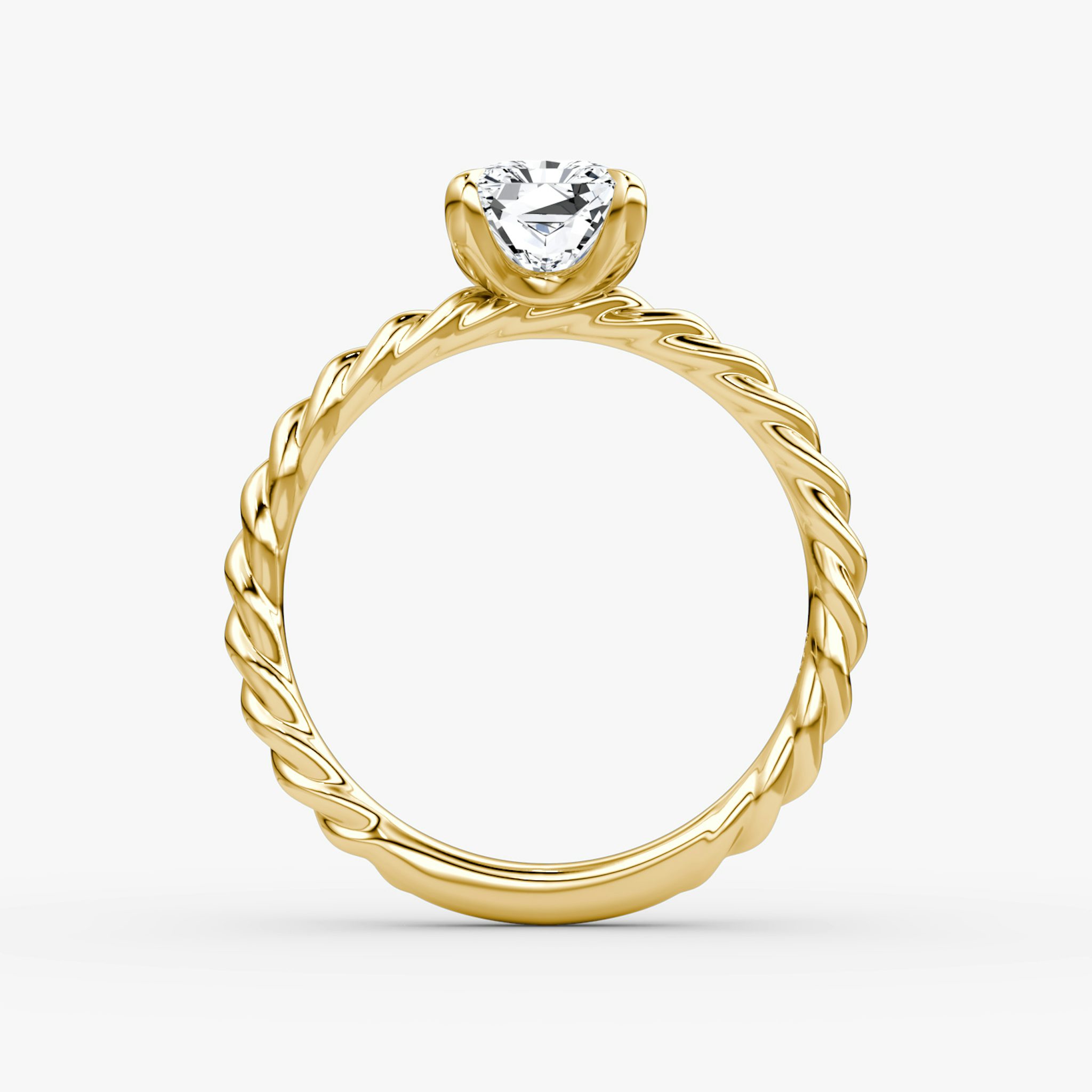 The Classic Rope | Radiant | 18k | Yellow Gold | bandAccent: Plain | diamondOrientation: vertical | caratWeight: other