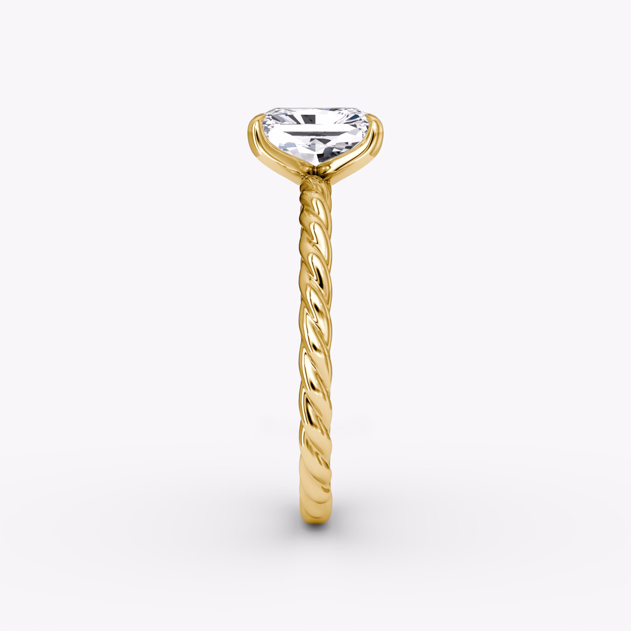 The Classic Rope | Radiant | 18k | Yellow Gold | bandAccent: Plain | diamondOrientation: vertical | caratWeight: other