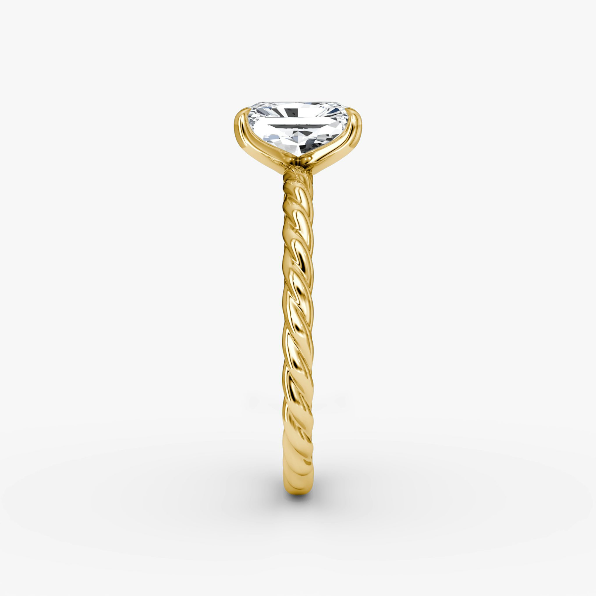 The Classic Rope | Radiant | 18k | Yellow Gold | bandAccent: Plain | diamondOrientation: vertical | caratWeight: other