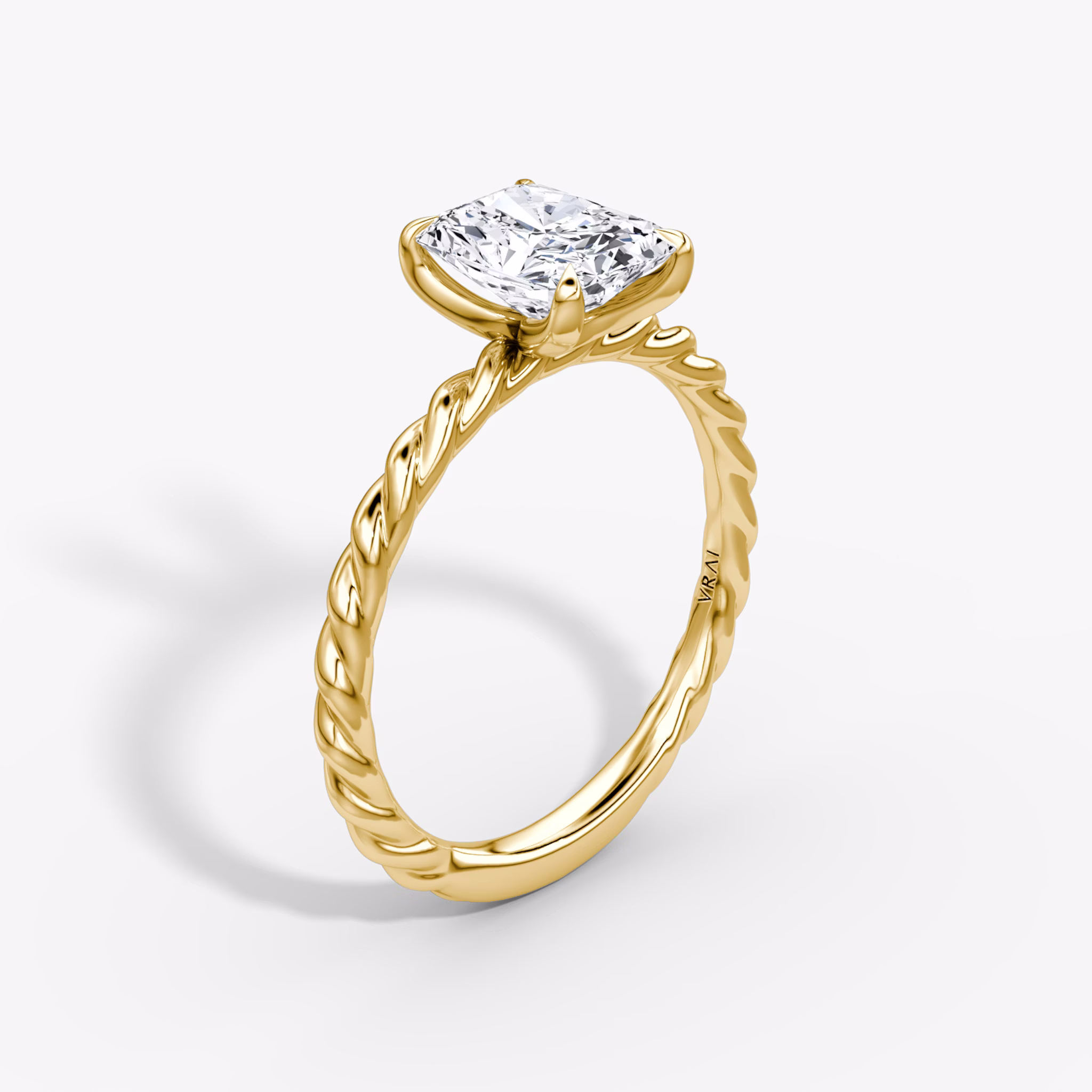 The Classic Rope | Radiant | 18k | Yellow Gold | bandAccent: Plain | diamondOrientation: vertical | caratWeight: other