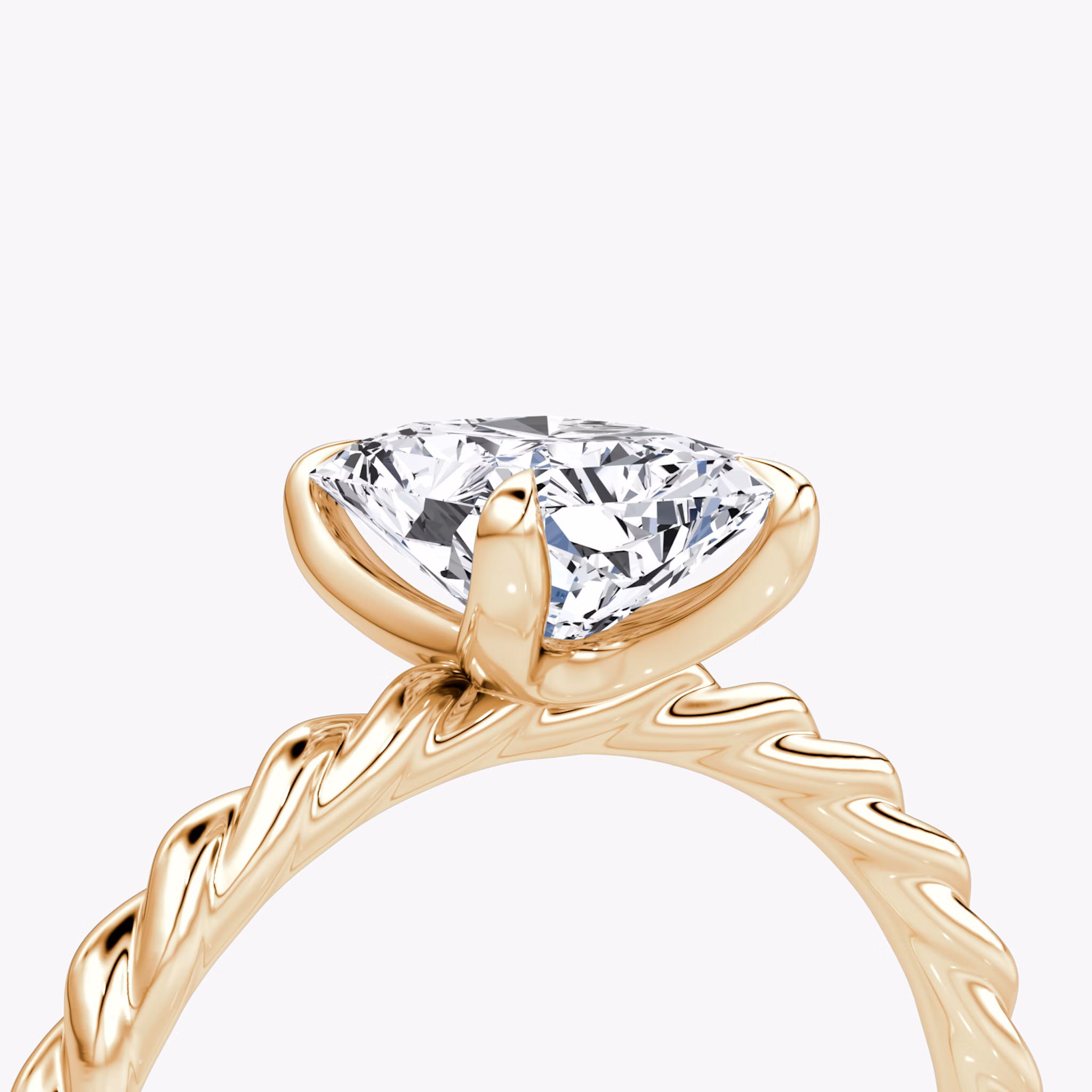 The Classic Rope | Radiant | 14k | Rose Gold | bandAccent: Plain | diamondOrientation: vertical | caratWeight: other