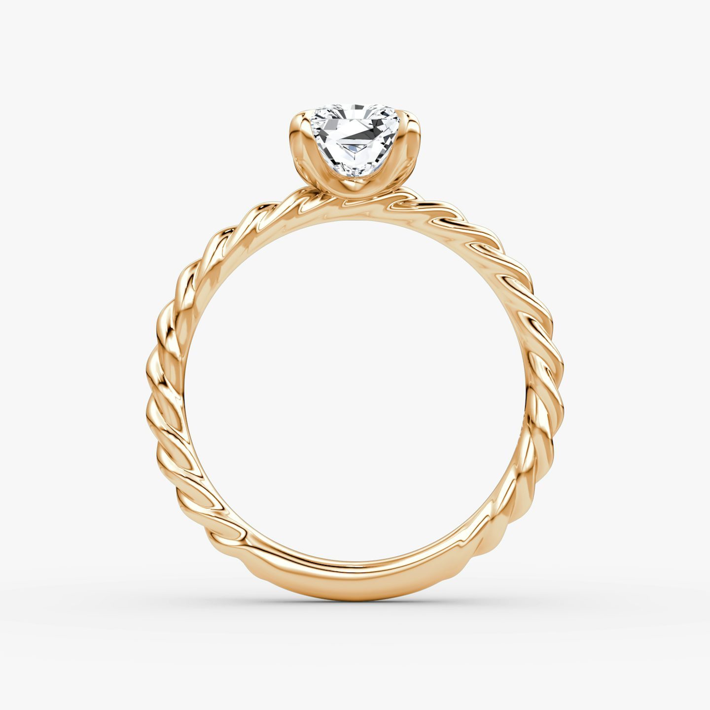 The Classic Rope | Radiant | 14k | Rose Gold | bandAccent: Plain | diamondOrientation: vertical | caratWeight: other