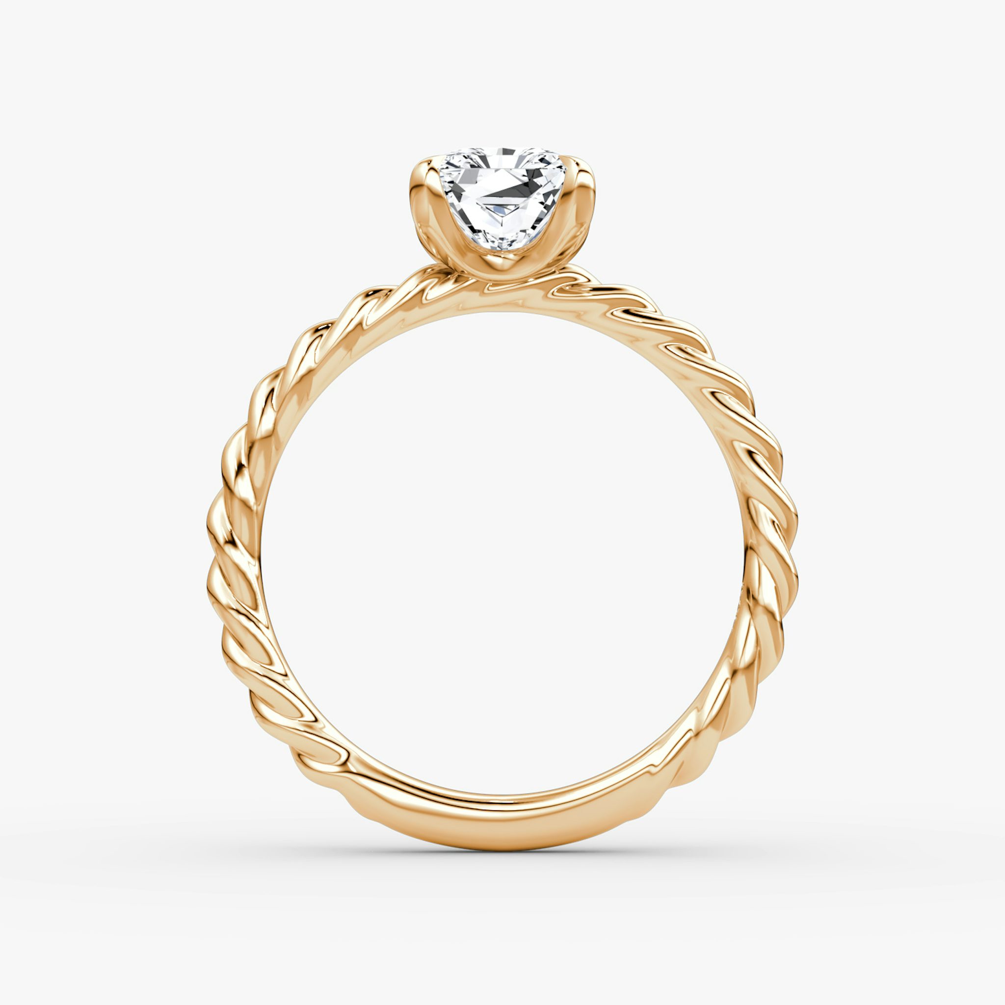 The Classic Rope | Radiant | 14k | Rose Gold | bandAccent: Plain | diamondOrientation: vertical | caratWeight: other